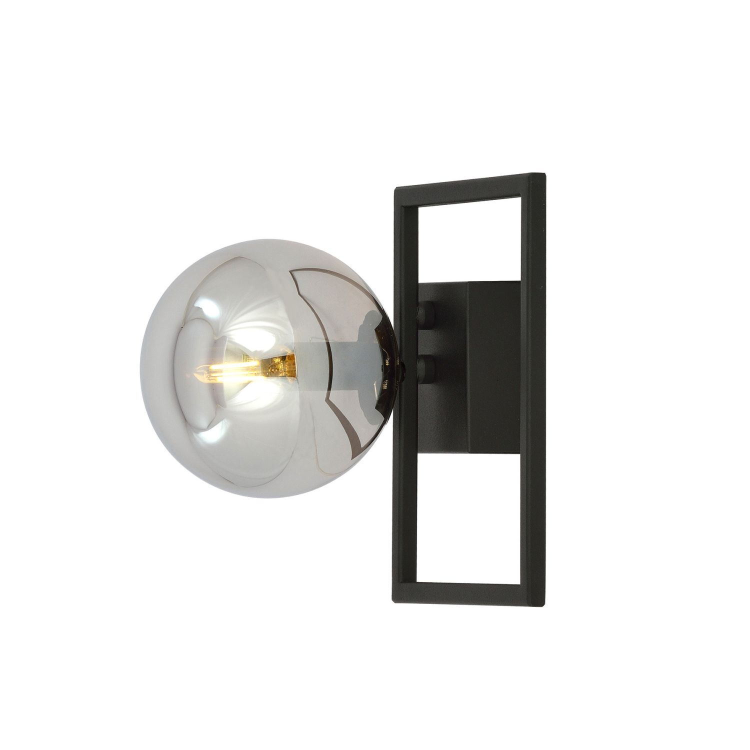 Deckenlampe klein Metall Rauchglas L: 20 cm Kugelschirm E14