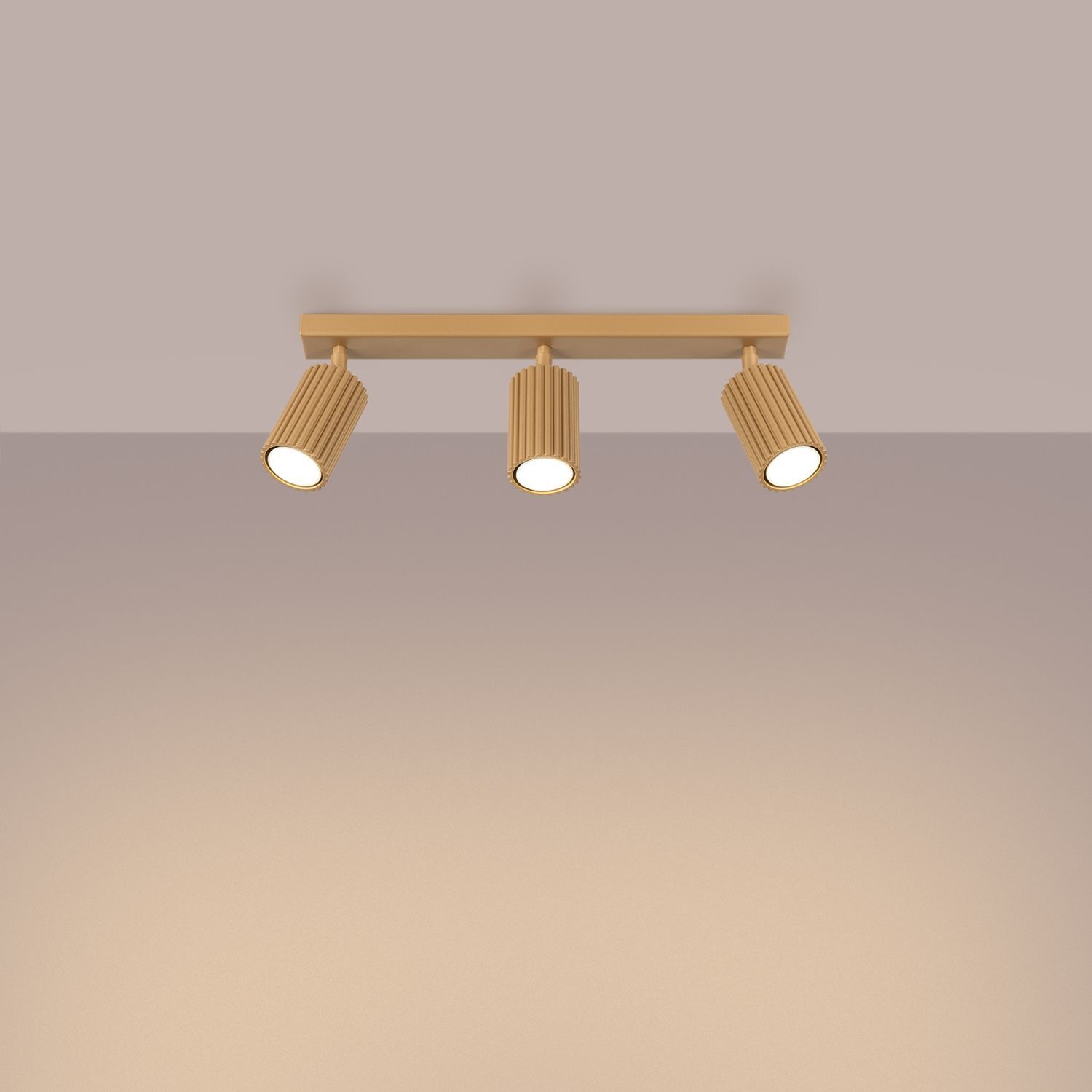 Moderner Deckenstrahler 3-flammig GU10 B: 45 cm in Gold