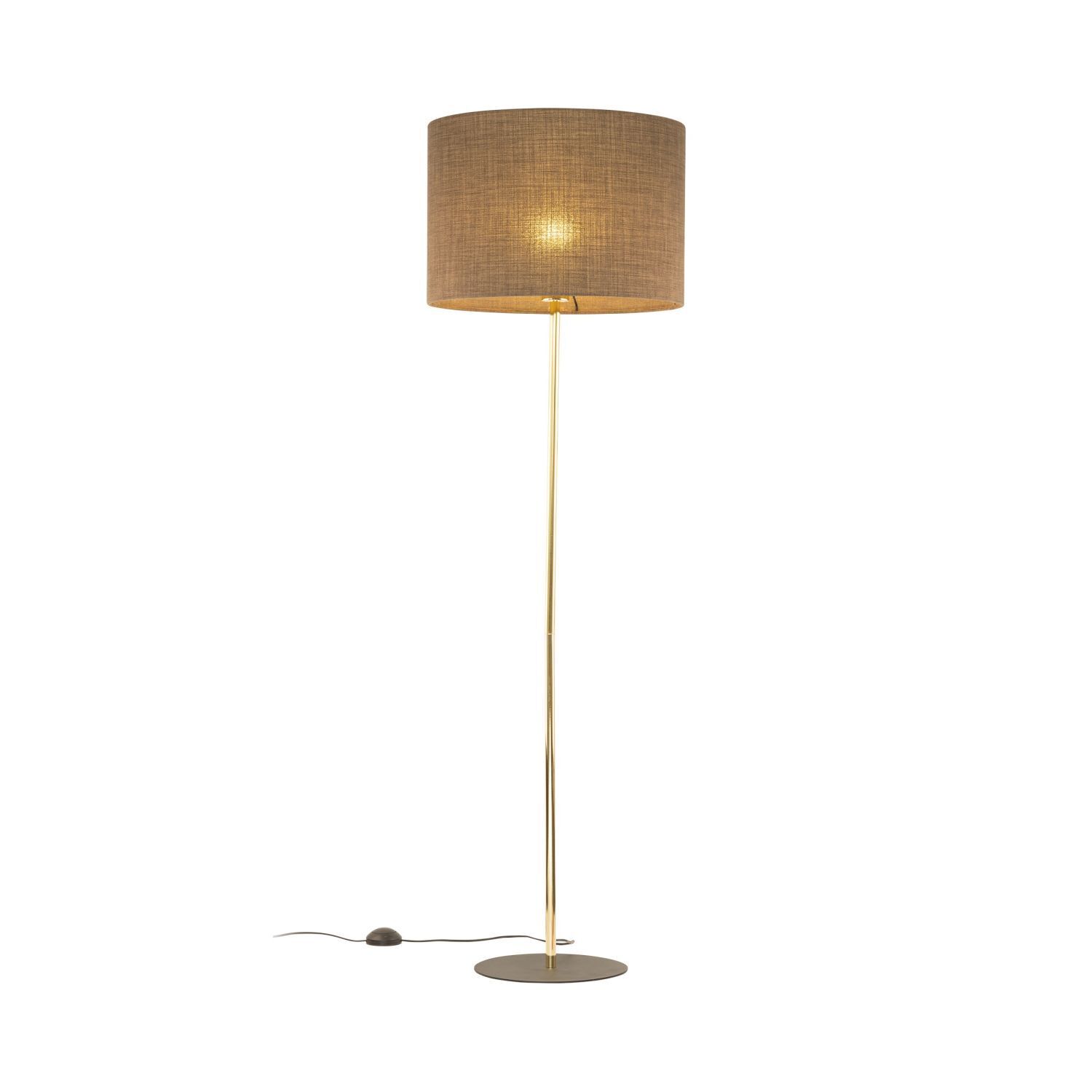 Stehleuchte Metall Stoff E27 160 cm Ø 50 cm in Gold Braun Lampe, Lampenschirm