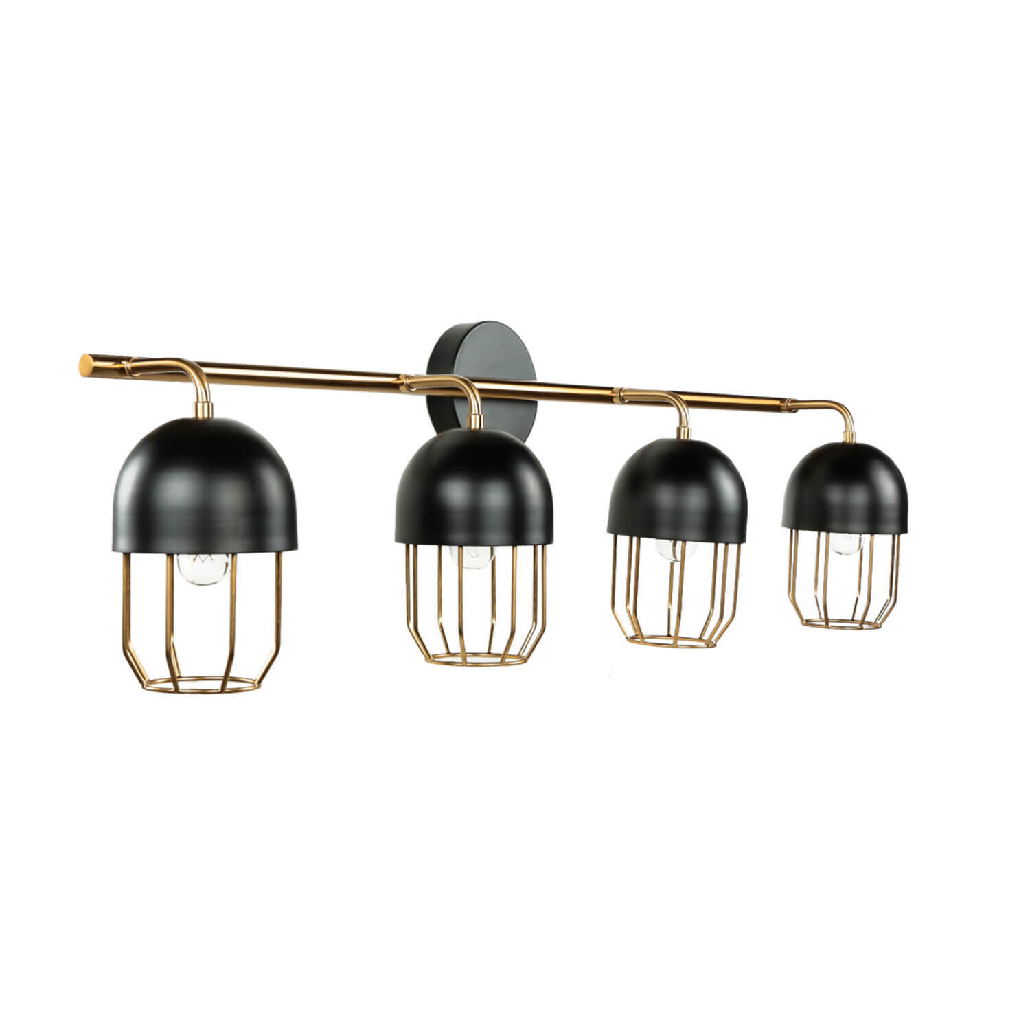 Wandlampe Schwarz Gold groß 4x E14 Metall Loft Design Leuchte, Deckenleuchte