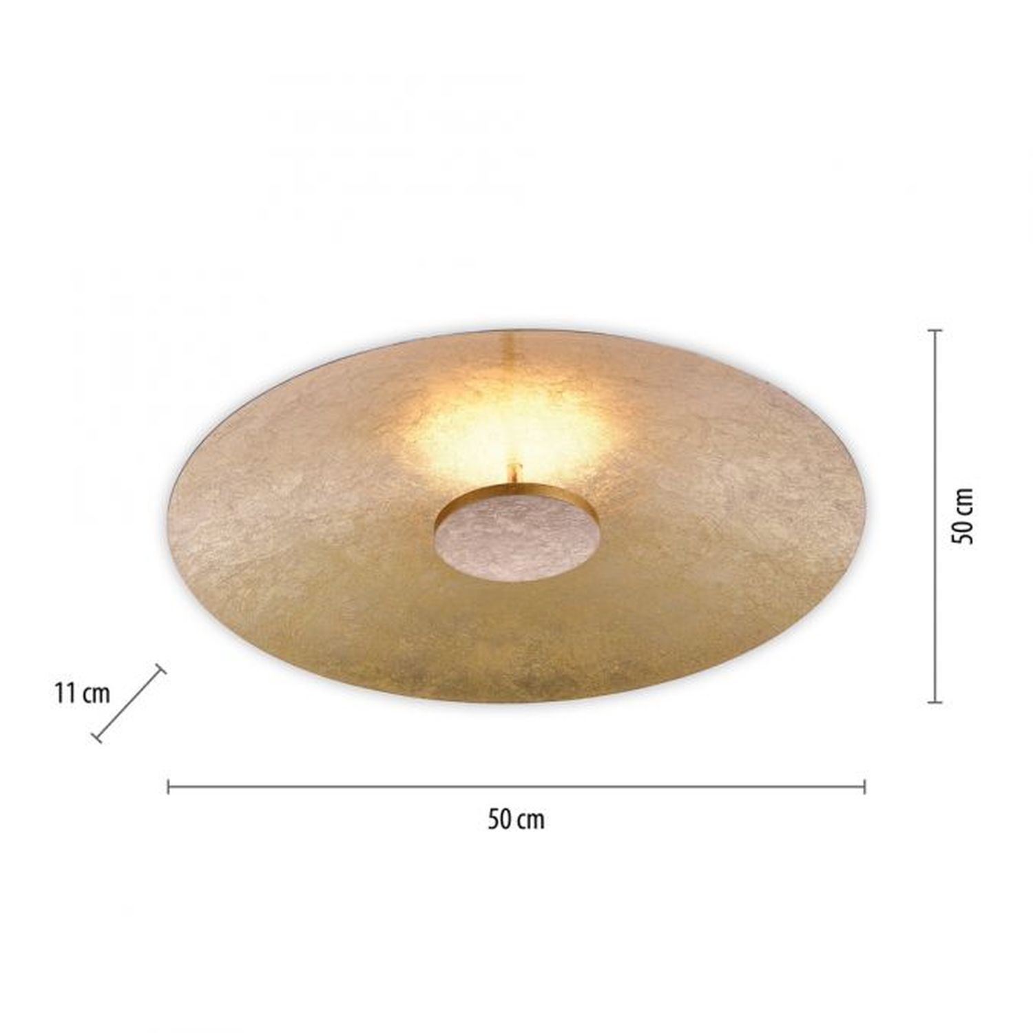 LED Deckenleuchte Metall dimmbar in Blattgold 3000 K