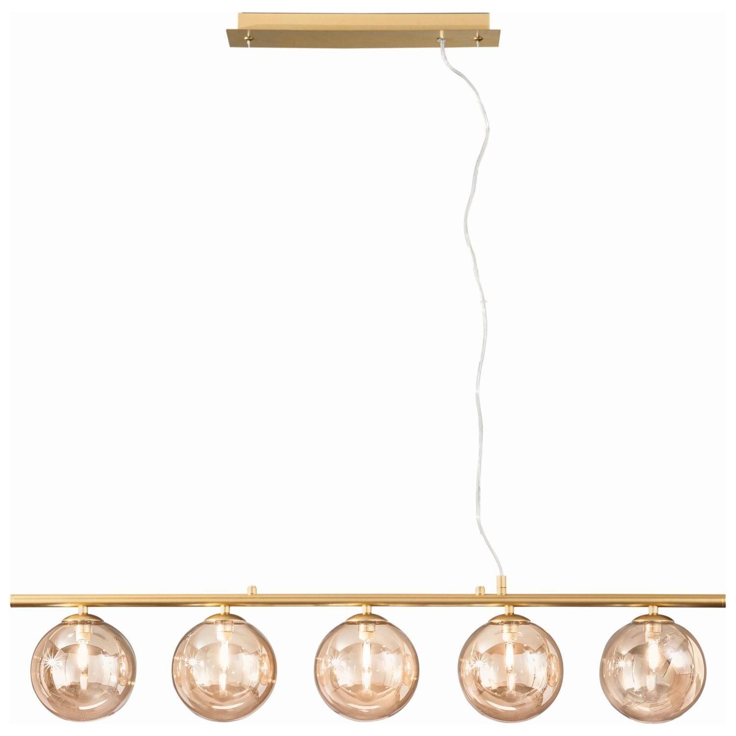 Pendelleuchte in Messing Champagner G9 L:100 cm 5-flmg