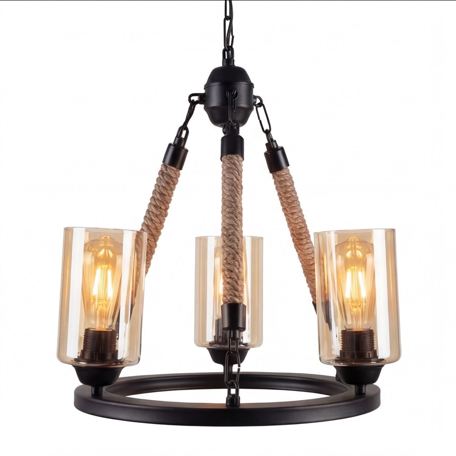 Chandelier, Hängelampe, Rope, Beleuchtung, Glaskuppe