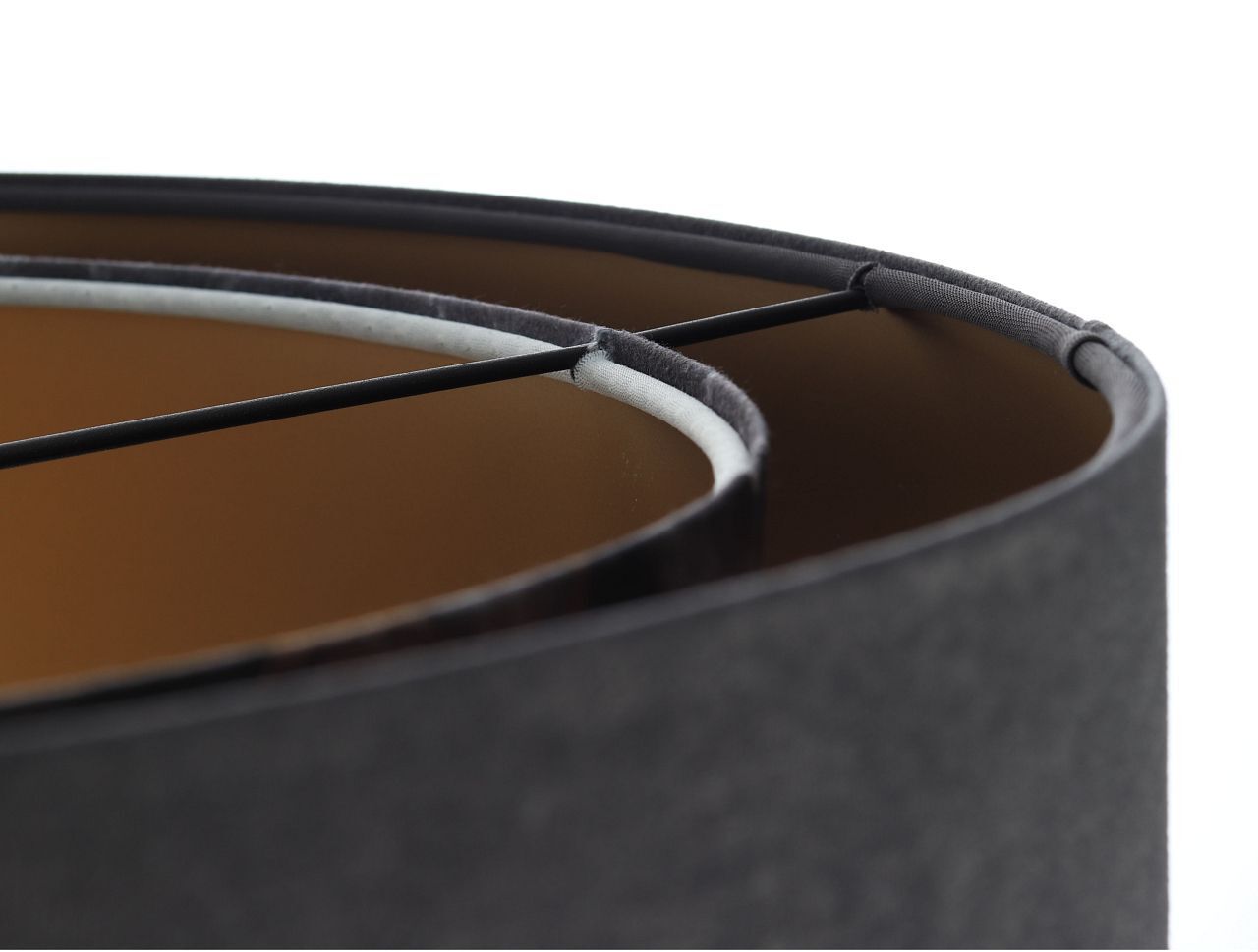 Hängelampe Grau Gold E27 Stoffschirm Ø 50 cm Modern KARIM Lampe, Lampenschirm