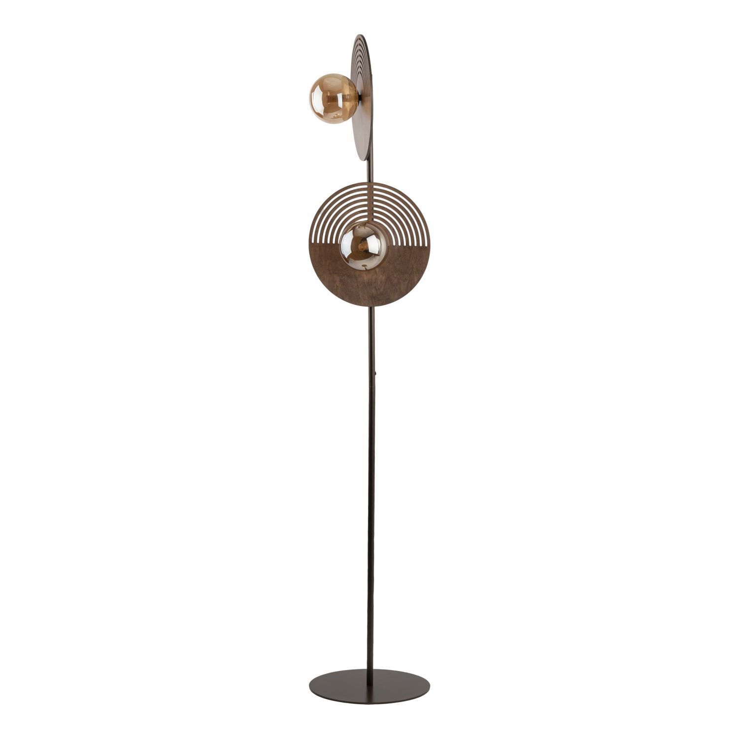 Stehleuchte, Metall, Bronze, Kugel-Lampe, Designlampe