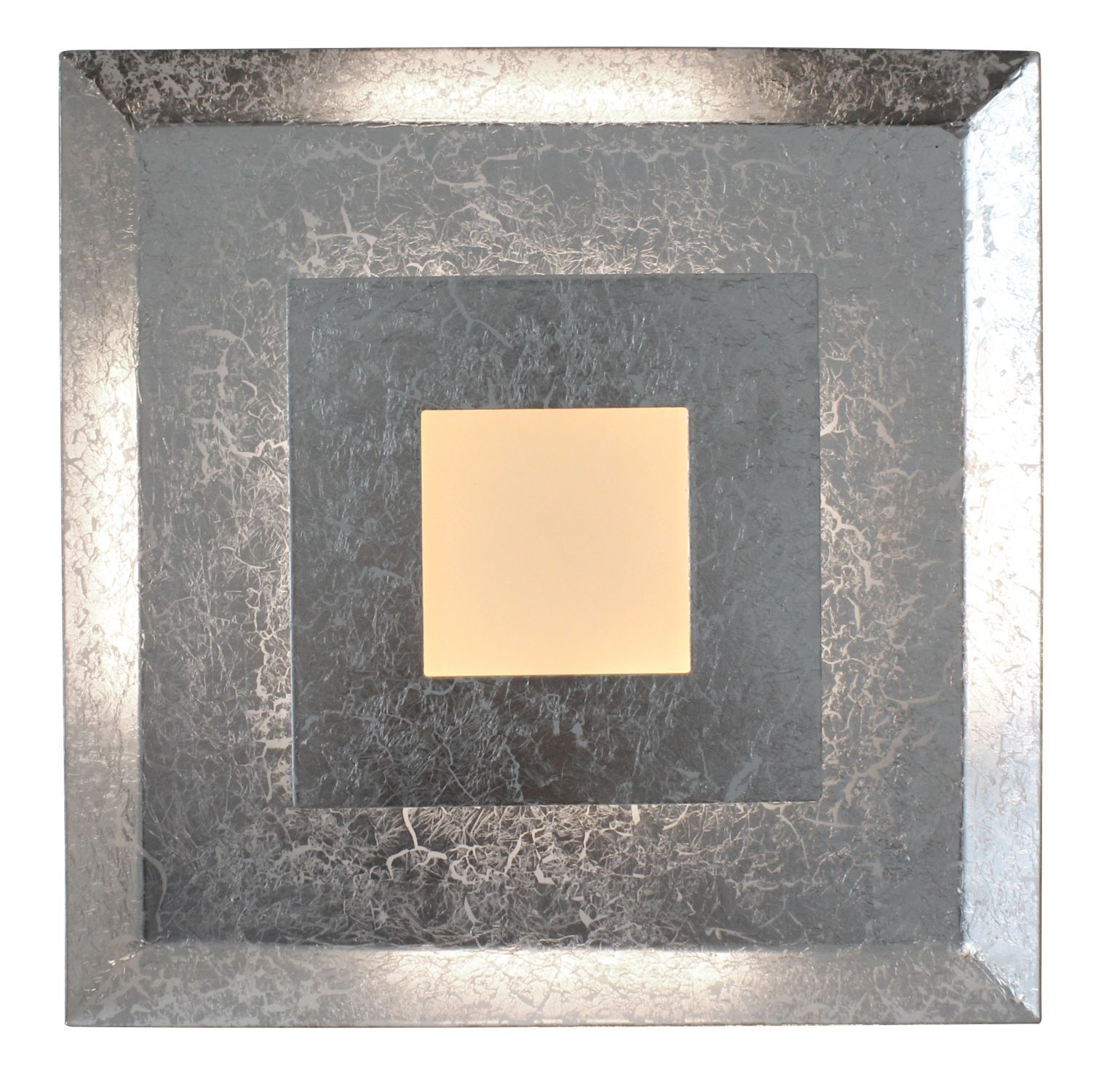 LED Wandlampe Metall Silber B:32 cm Wand Decke dimmbar