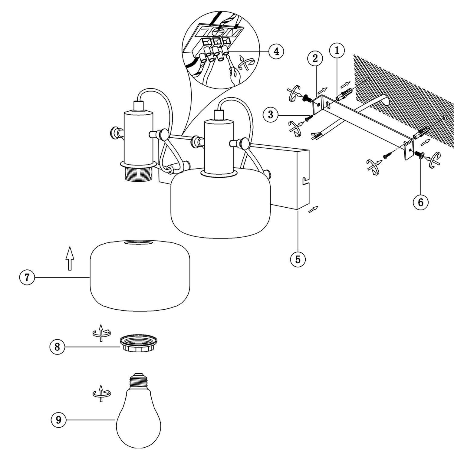 Stilvoller Deckenstrahler Schwarz Rauchgrau E27 L:40 cm CAD-Diagramm, Diagramm