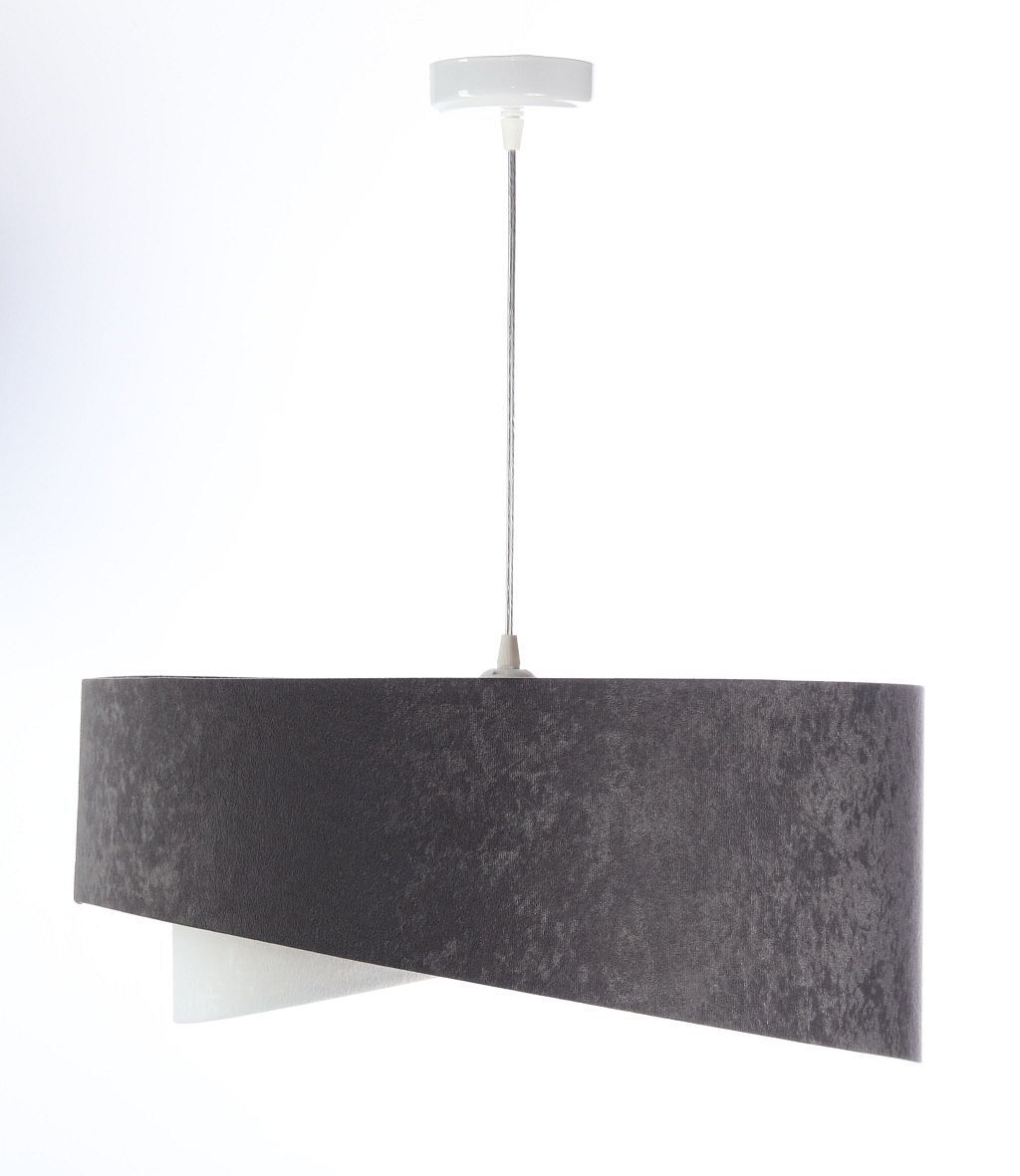Pendelleuchte Stoff Dunkelgrau Gold E27 rund Ø 50 cm