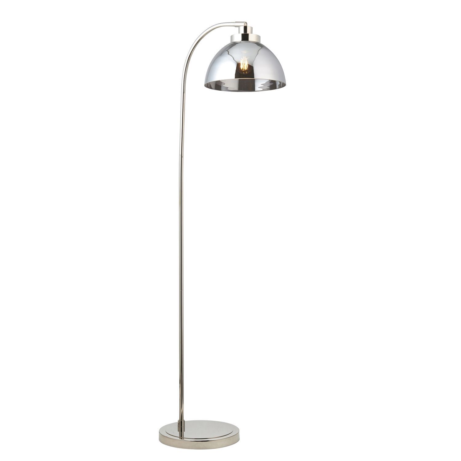 Stehlampe Metall Glas E27 verstellbar 144 cm in Chrom Retro