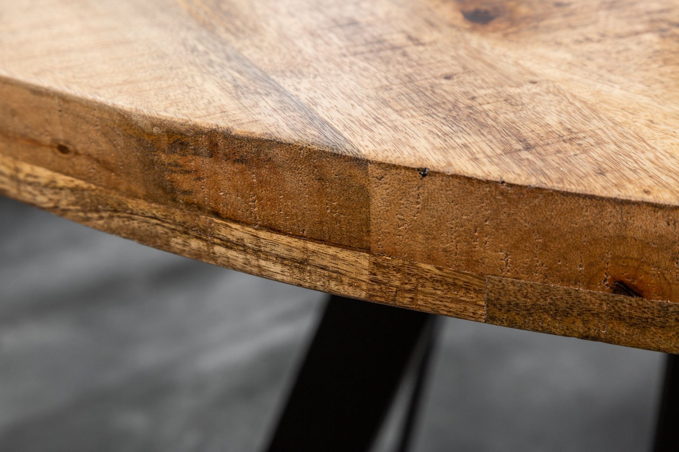 Esstisch rund Ø 120 cm Mango Holz Metall Industrial Design
