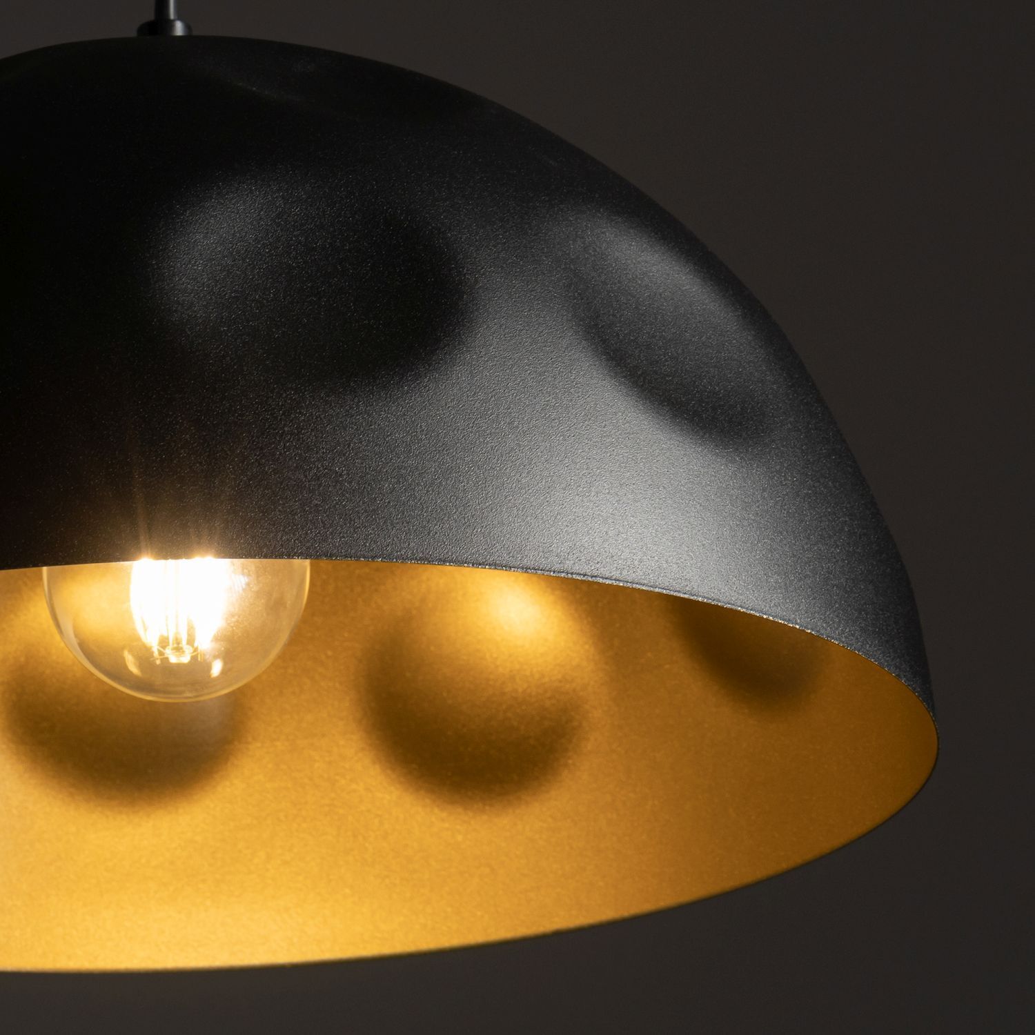 Pendelleuchte Ø 33 cm E27 in Schwarz Gold matt