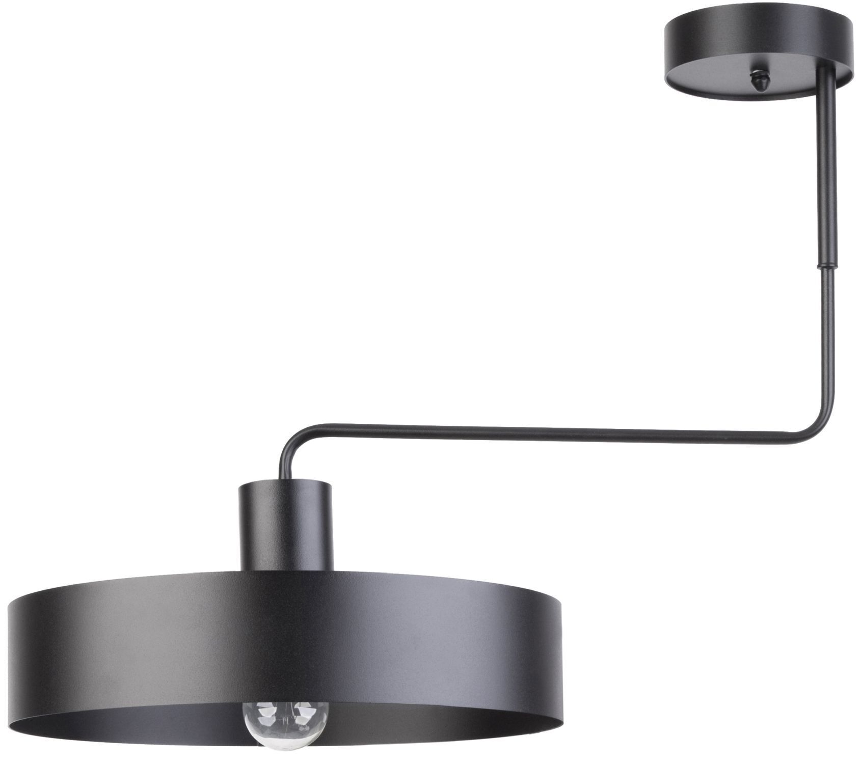 Schwarze Deckenleuchte Metall Retro E27 L:64 cm groß
