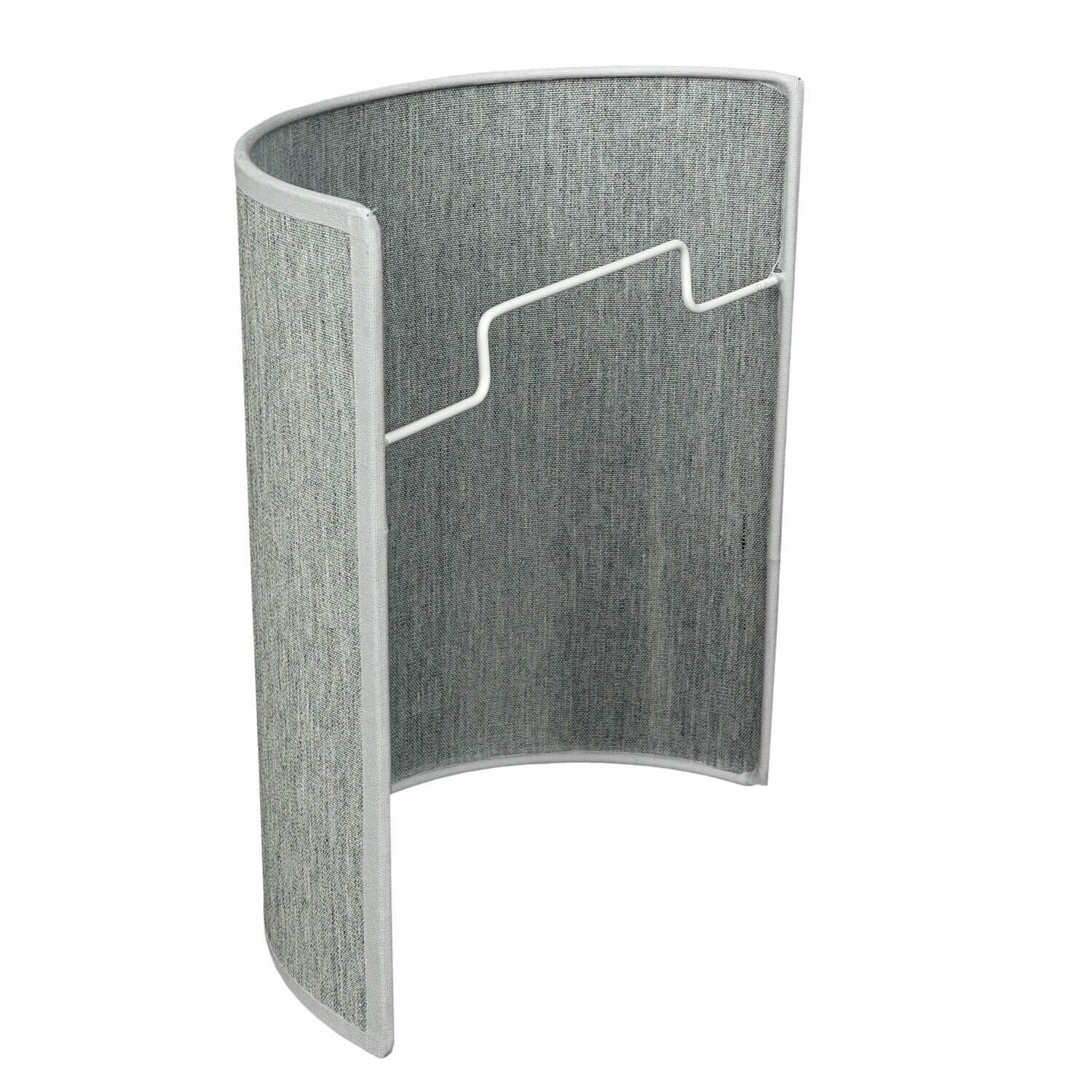 Loft Wandlampe Stoff Schirm halbrund E27 in Grau ALICE Manschette