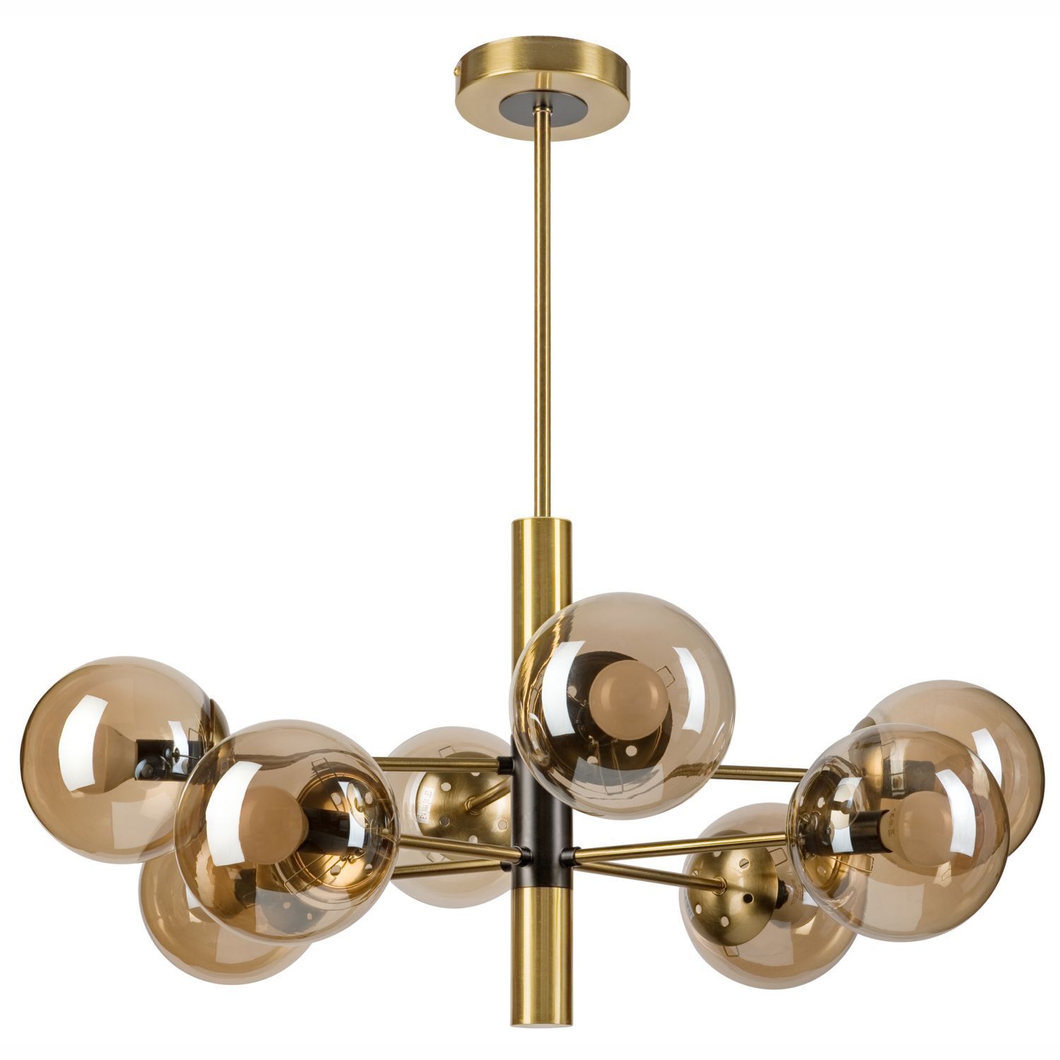 Deckenleuchte G9 Metall Glas 8-flammig B:68 cm in Gold