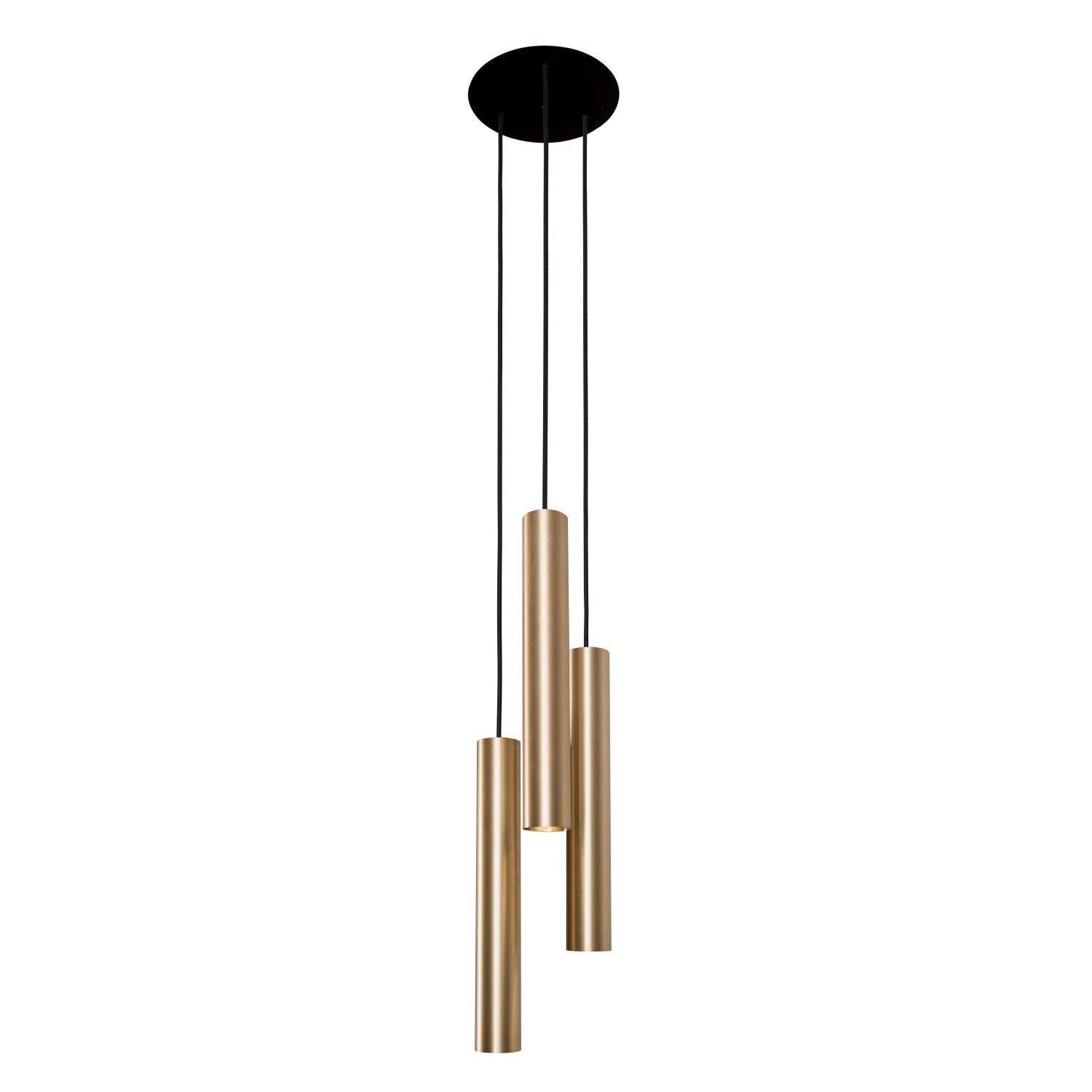 Hängelampe EYE Messing3-flmg Wohnzimmer Leuchte Musikinstrument, Glockenspiel