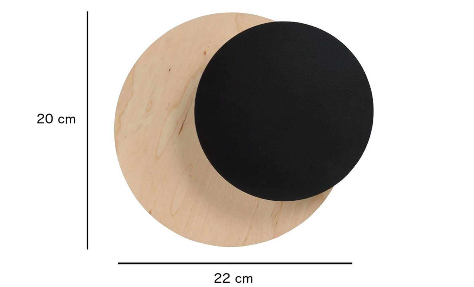 Wandlampe Schwarz Natur G9 rund indirekte Beleuchtung