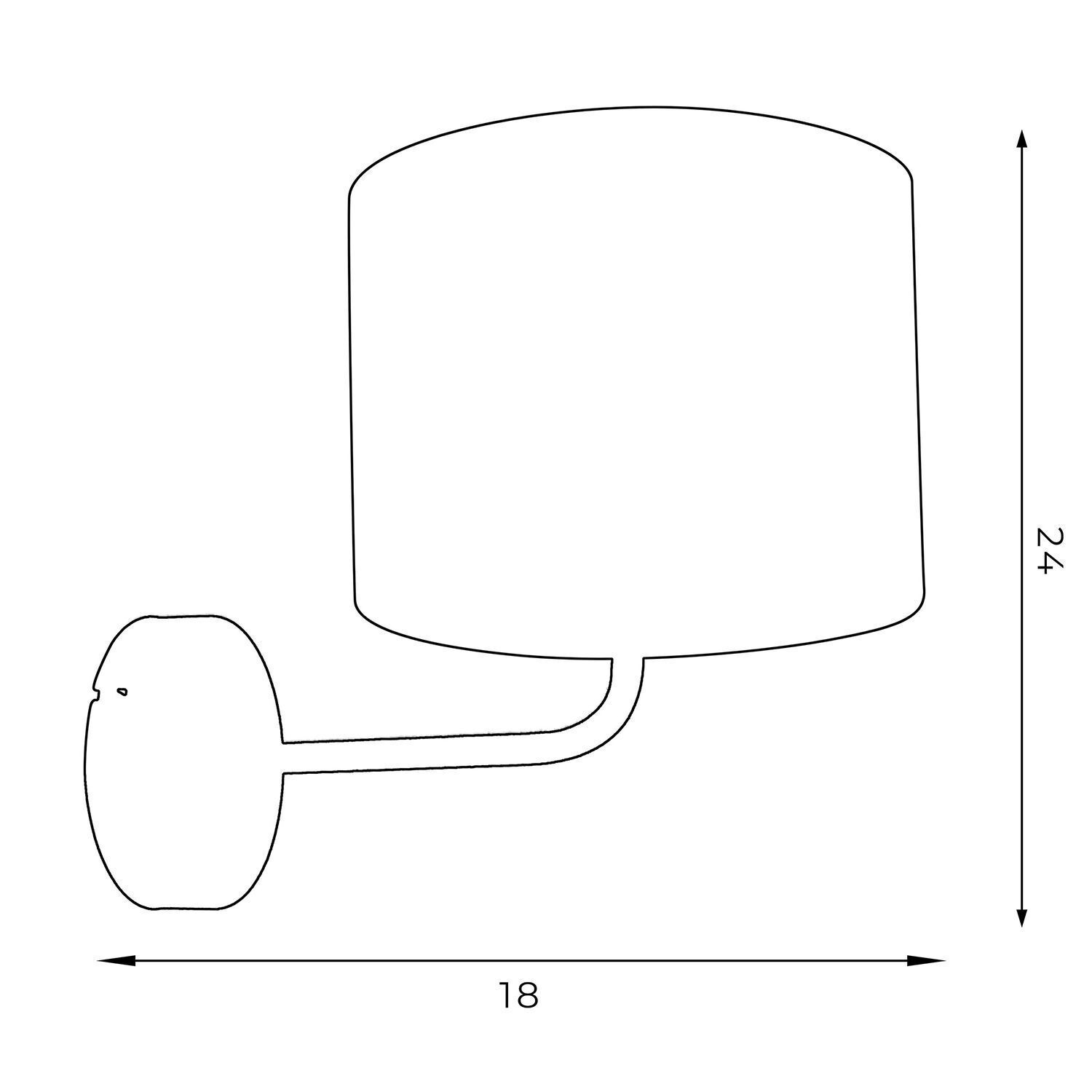 Wandlampe Weiß Stoffschirm Metall E27 H:24 cm blendarm