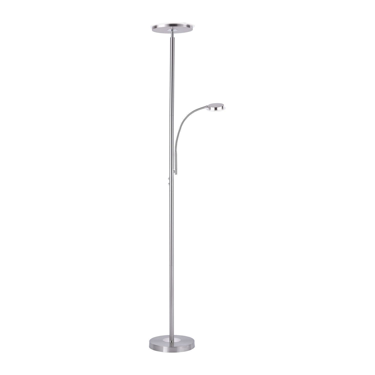 Dimmbarer LED Deckenfluter Stahl Touch 193 cm Lesearm