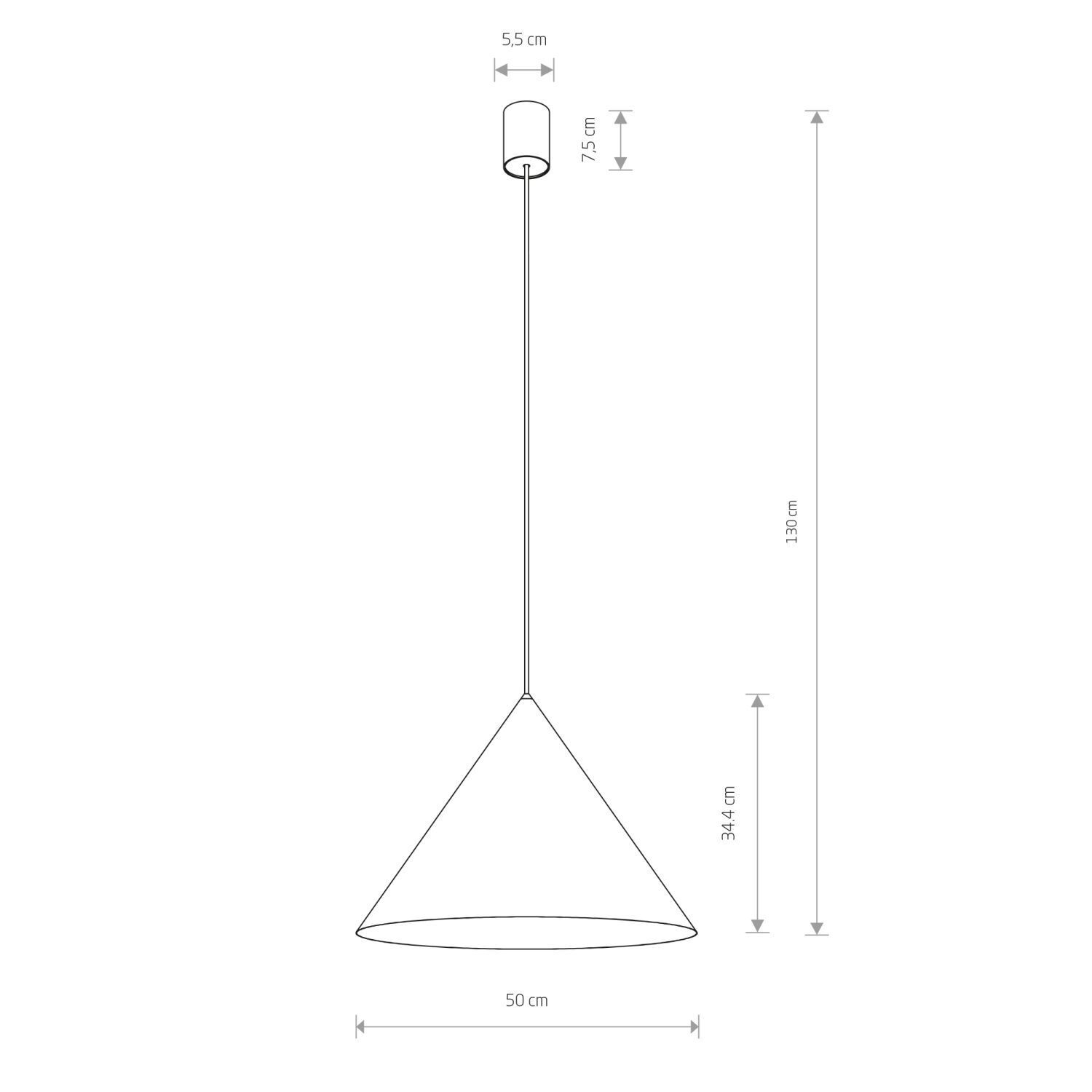 Hängelampe Hellgrau GU10 Ø 50 cm Metall Retro Design