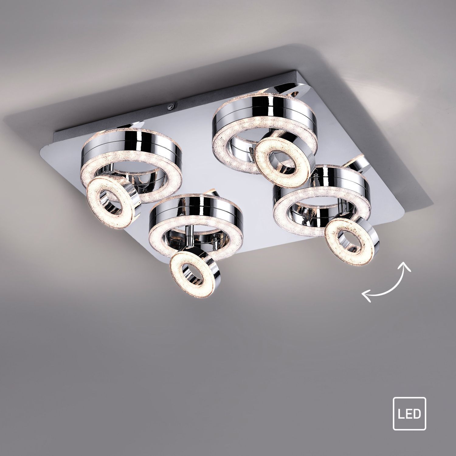 Flexibler LED Deckenspot Metall L:40 cm 3000 K 270 lm Deckenleuchte, Klebeband