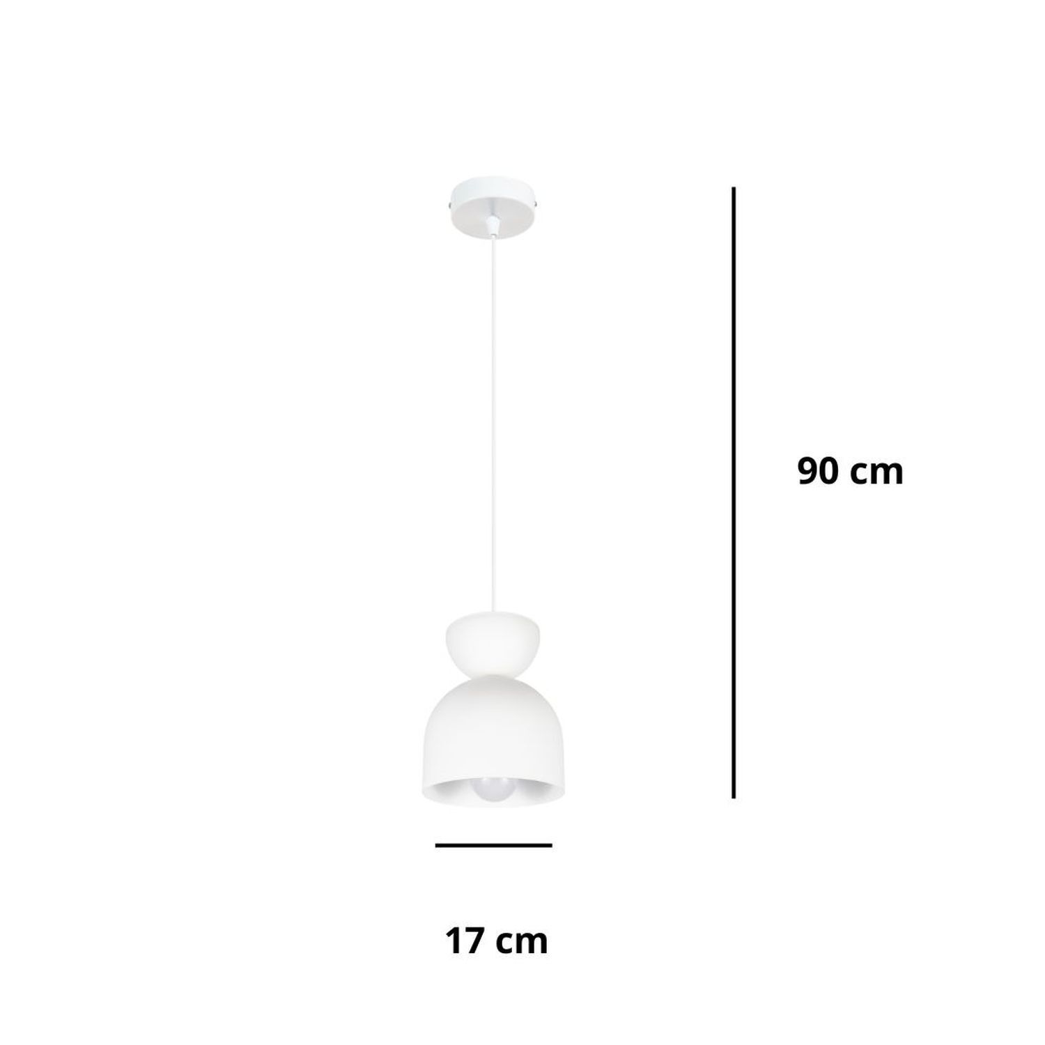 Weiße Hängeleuchte Metall E27 Minimalistisch Ø17 cm