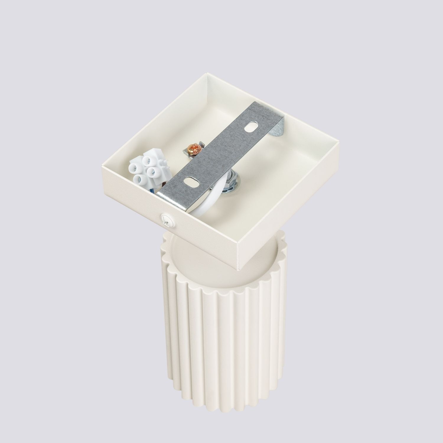 Wandspot GU10 B: 8 cm klein in Creme aus Aluminium