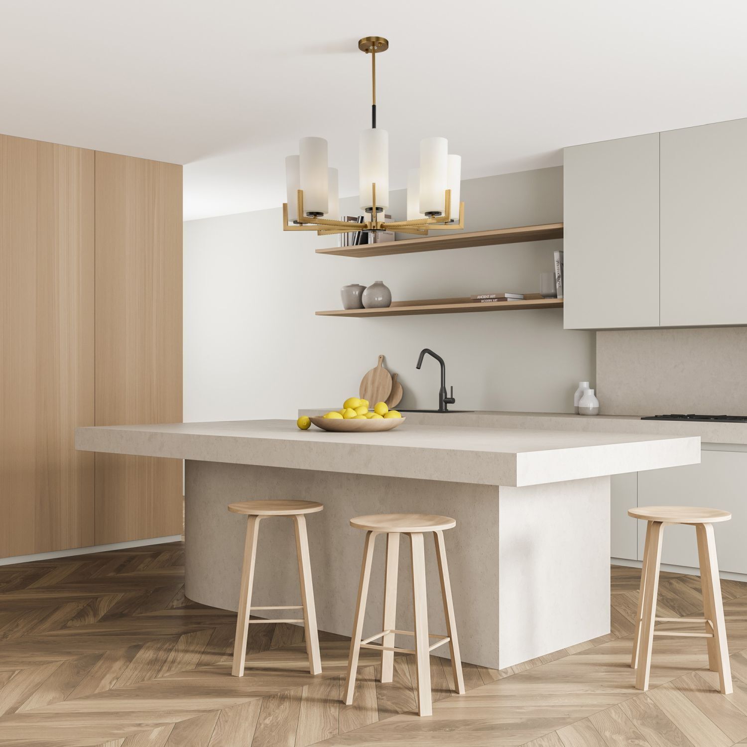 Drinnen, Innenarchitektur, Küche, Kücheninsel, Barhocker