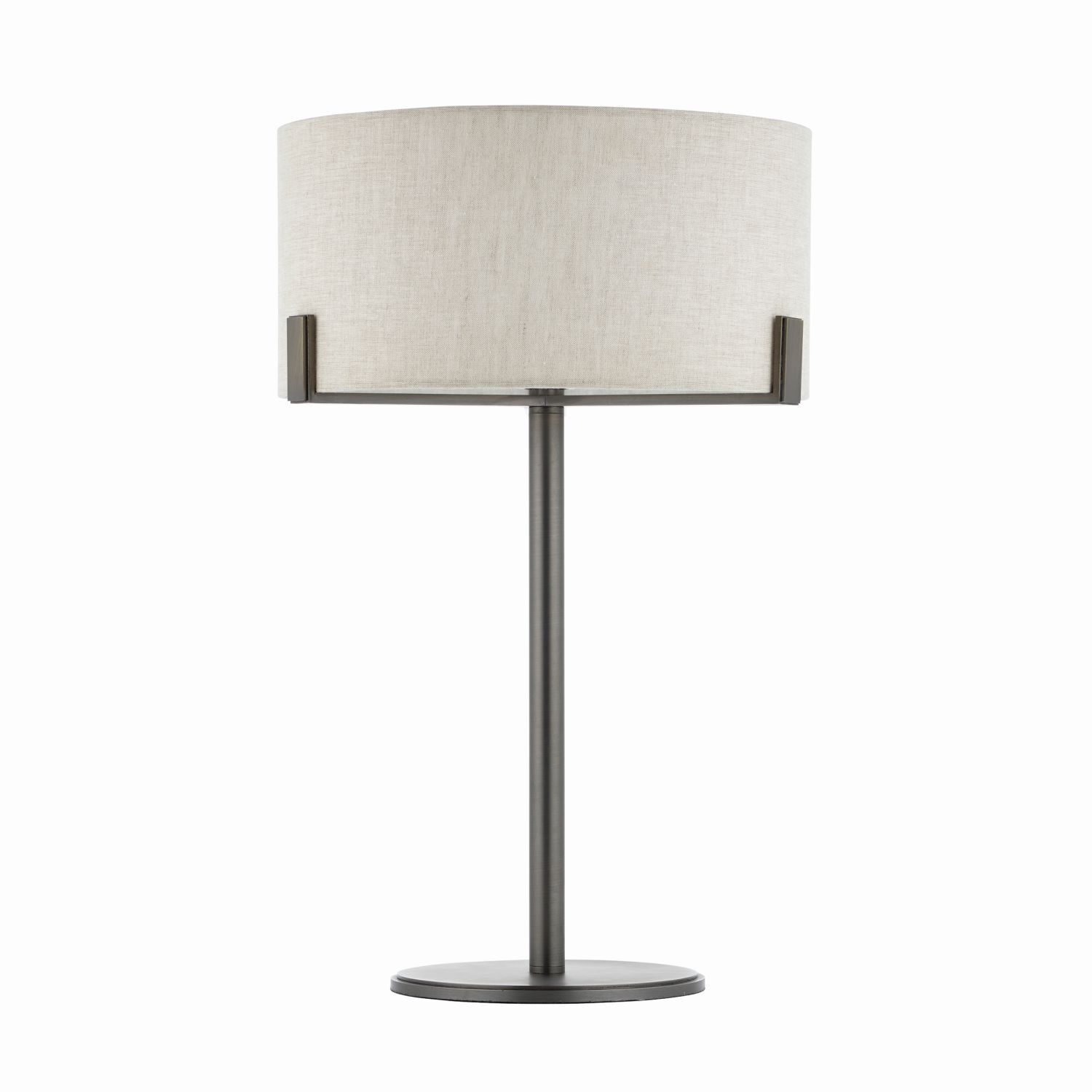 Tischleuchte Metall Stoff 59 cm in Bronze Weiß Modern