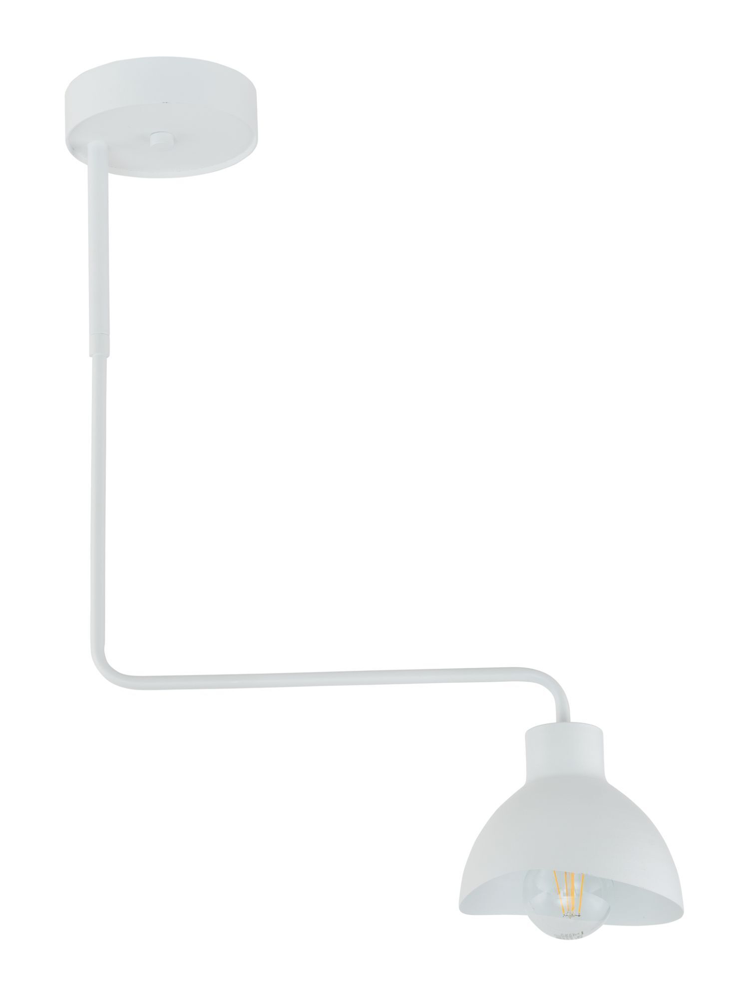 Weiße Deckenleuchte Metall E27 H:60 cm auffällig