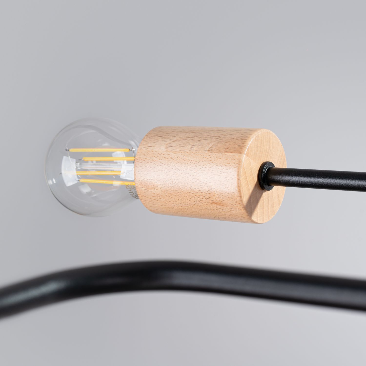 Leuchtenkopf, Edison-Glühbirne, Holzfassung, Nordic Stil, Kabellampenschalter