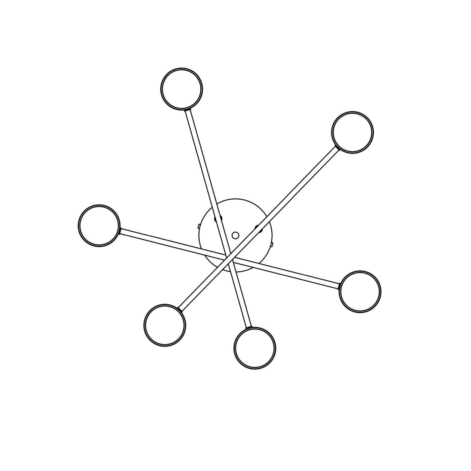 Deckenleuchte Weiß Metall akzentuiert L:60 cm GX53 deckenleuchte, licht, fassung, achtarm, modern