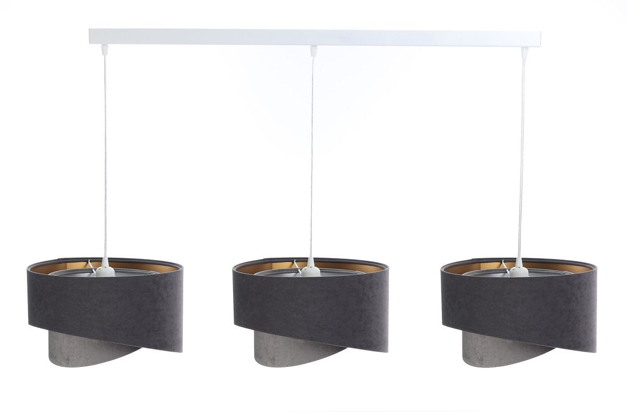 Pendelleuchte Stoff Velours Optik Modern 3-flammig E27
