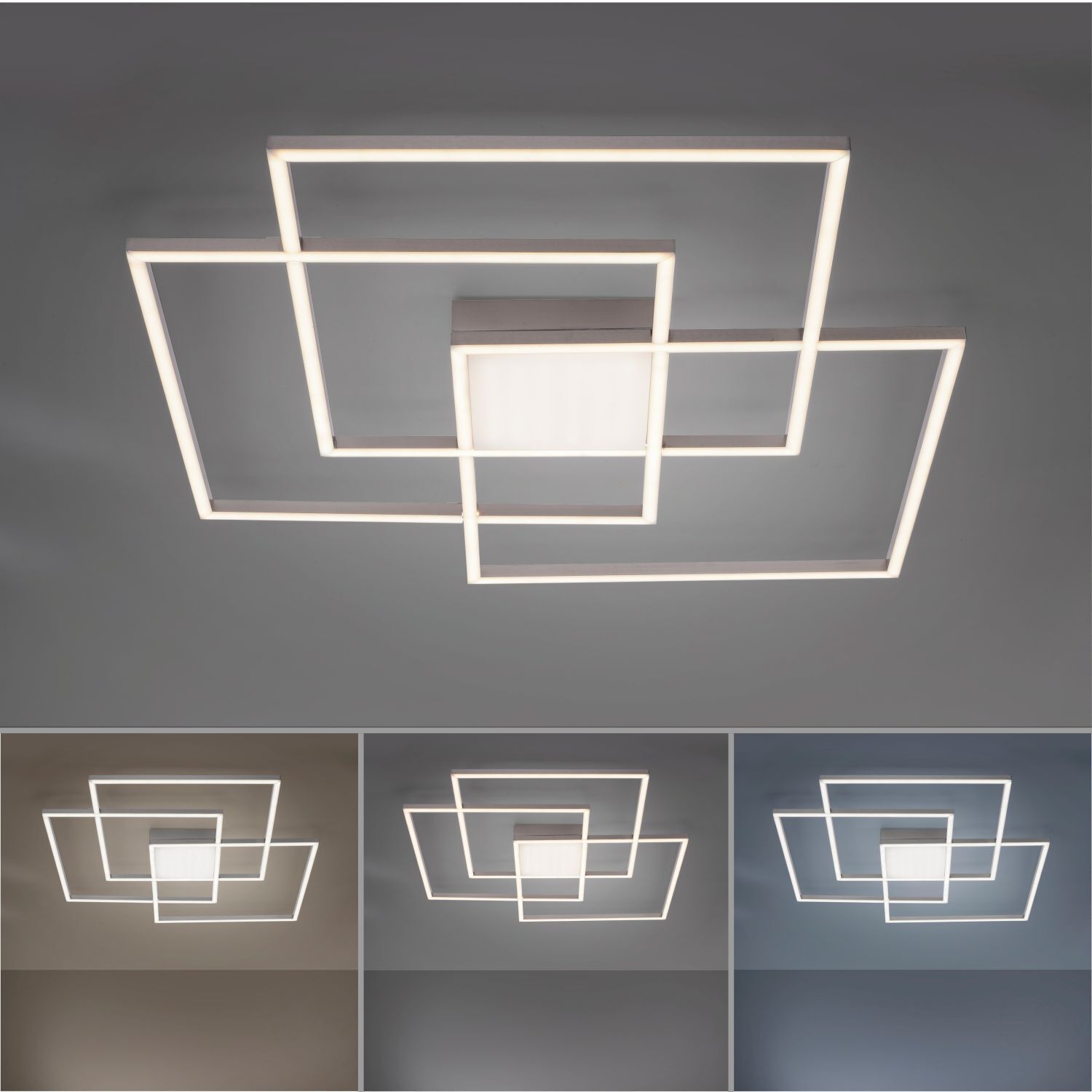 LED Deckenleuchte dimmbar Metall in Stahl L:75 cm 12 W Deckenleuchte
