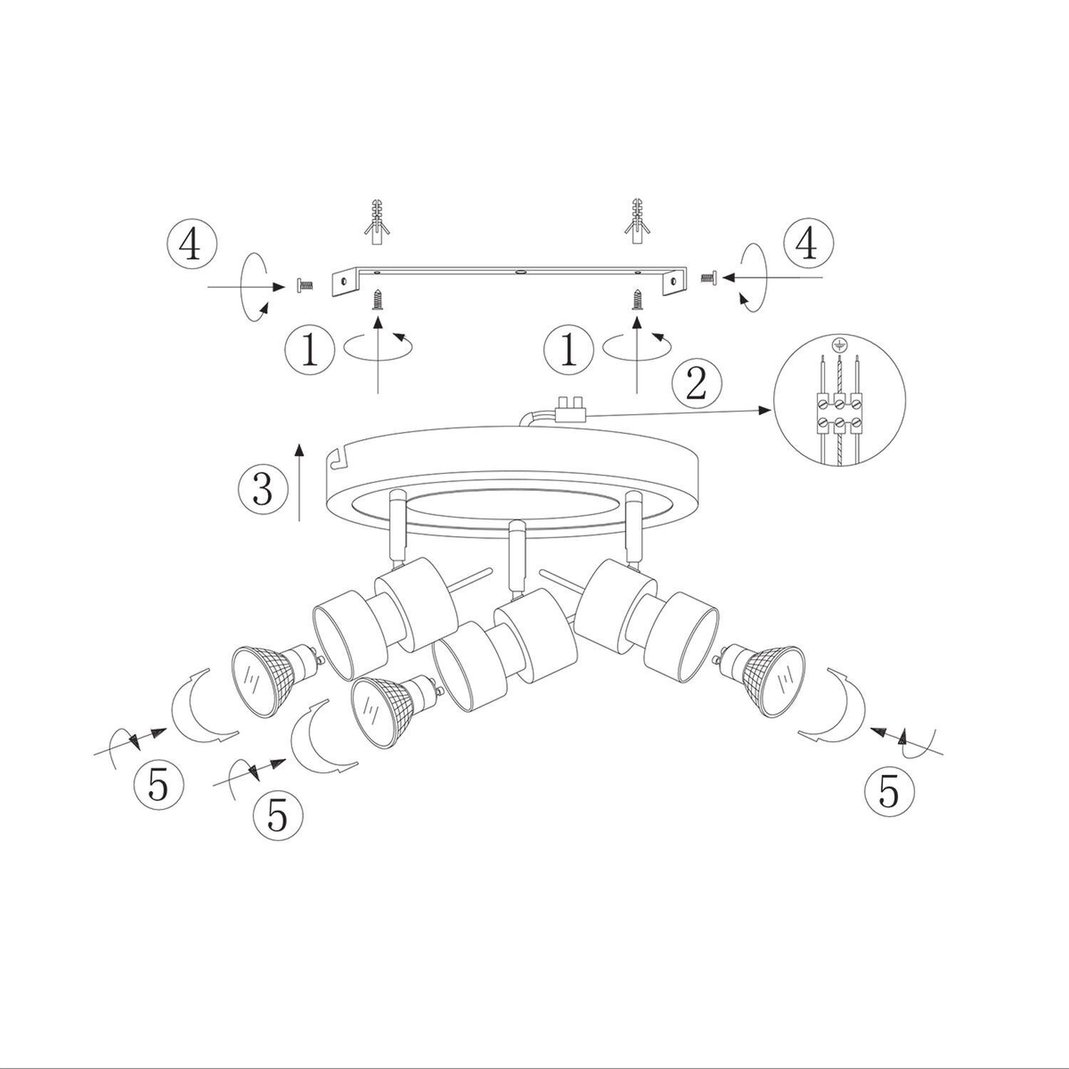 Verstellbarer Deckenstrahler Metall Ø27,5 cm inkl. GU10