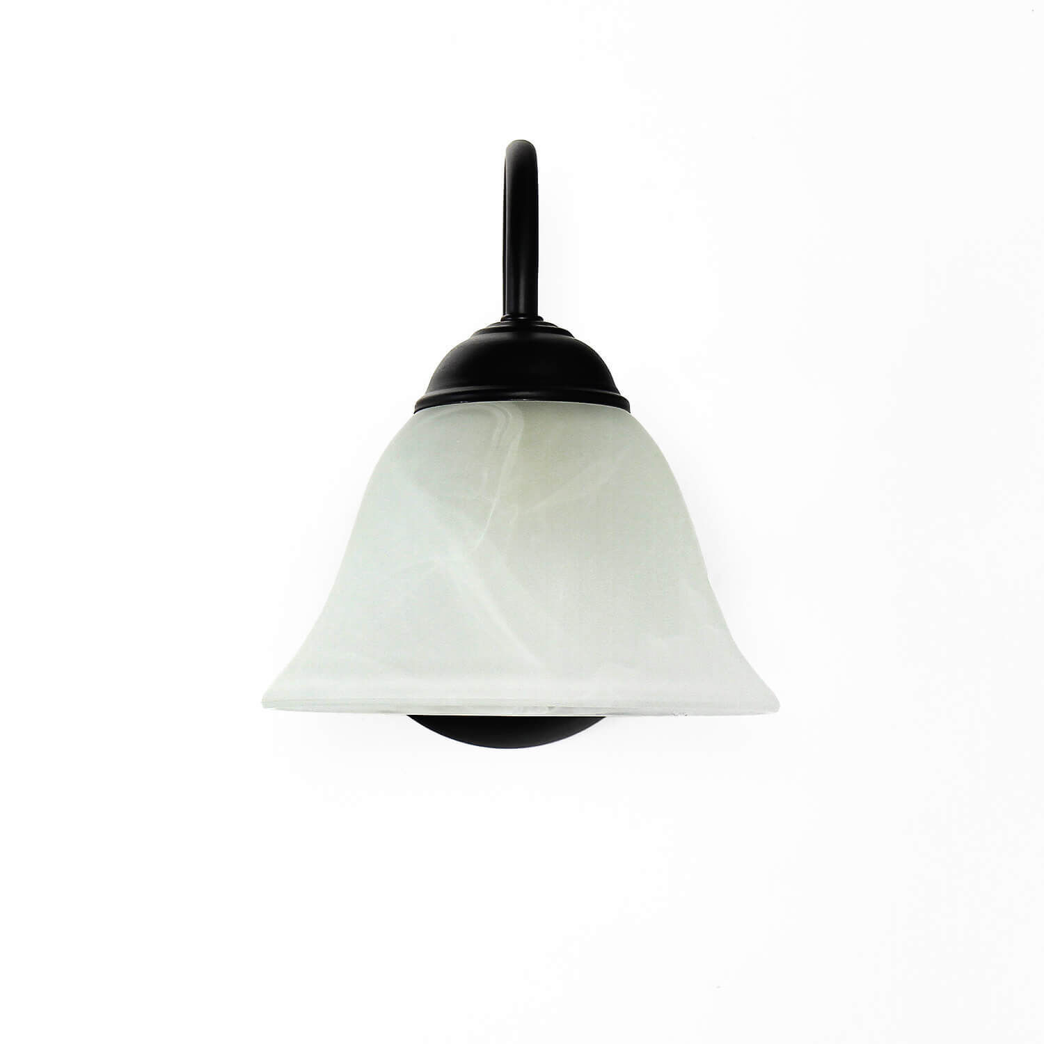 ATHEN Wandlampe Landhaus Schwarz Alabaster Glas