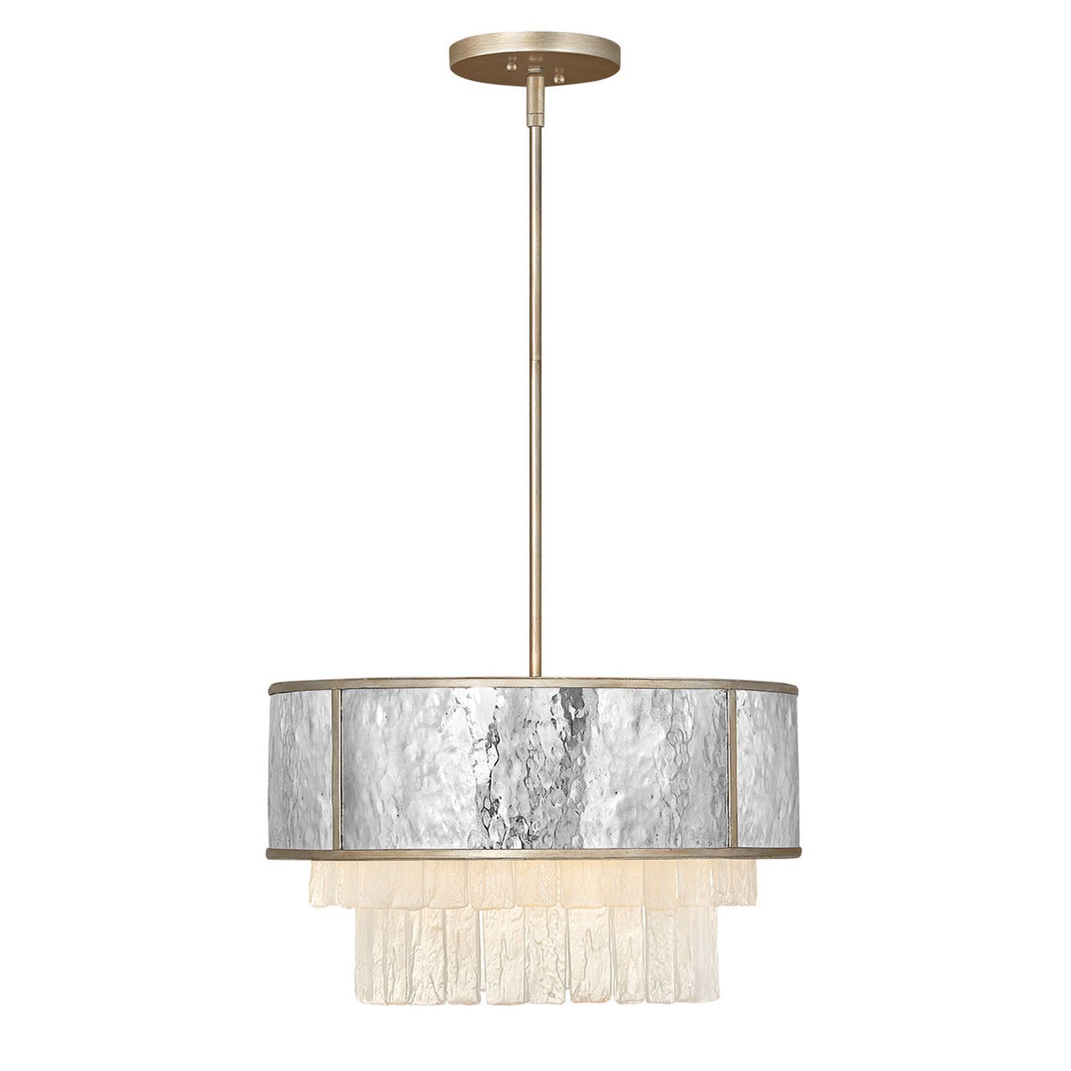 Hängeleuchte Modern Ø 50,8 cm rund Edelstahl Kristall