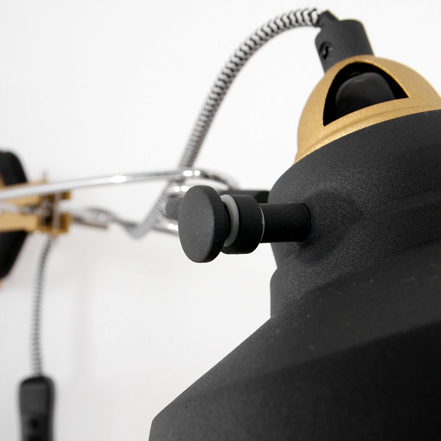 Wandstrahler mit Stecker Metall T:36 cm E27 beweglich