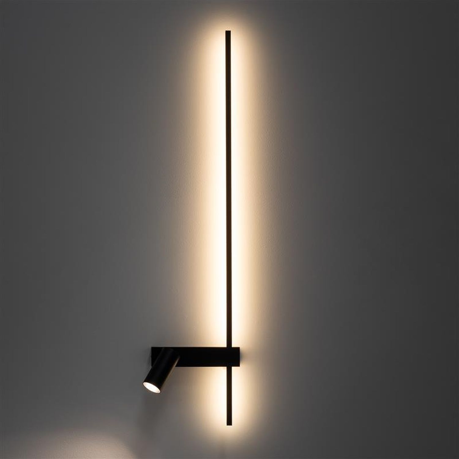 LED Wandleuchte Schwarz Aluminium GU10 H:80 cm indirekt Beleuchtung, Lampe, Schwert, Waffe