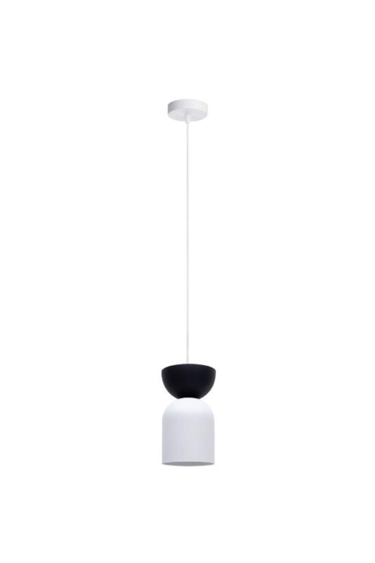 Minimalistische Hängelampe Weiß Schwarz E27 Ø11 cm rund