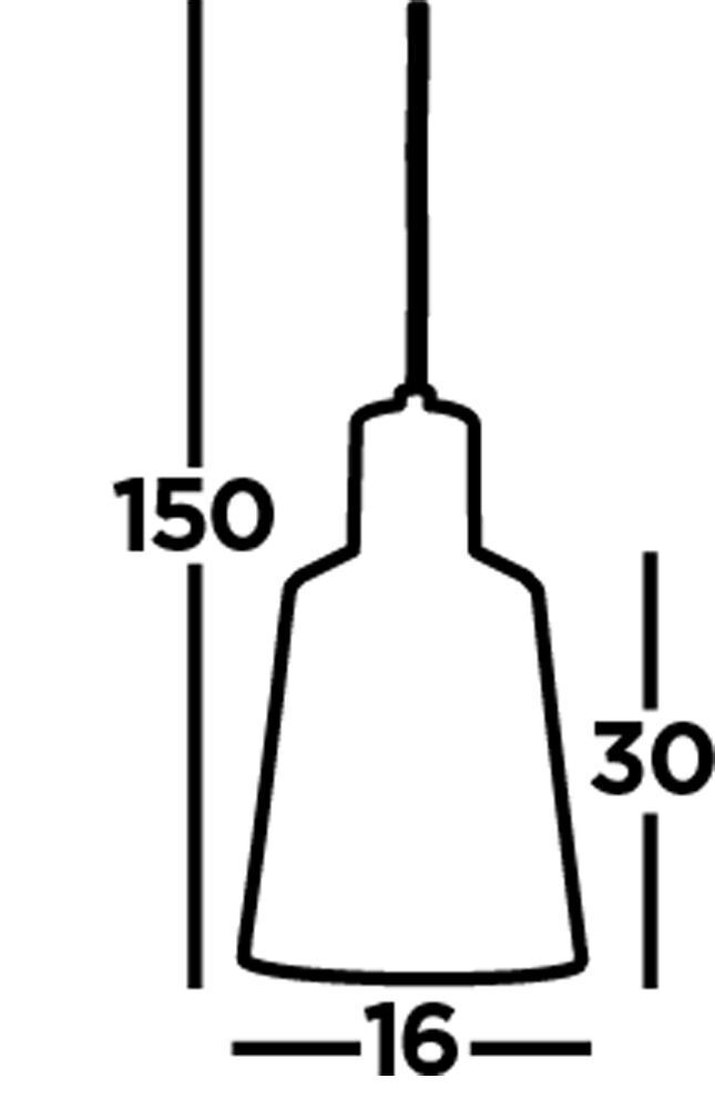 Pendelleuchte E27 Ø 16 cm in Schwarz Messing Metall