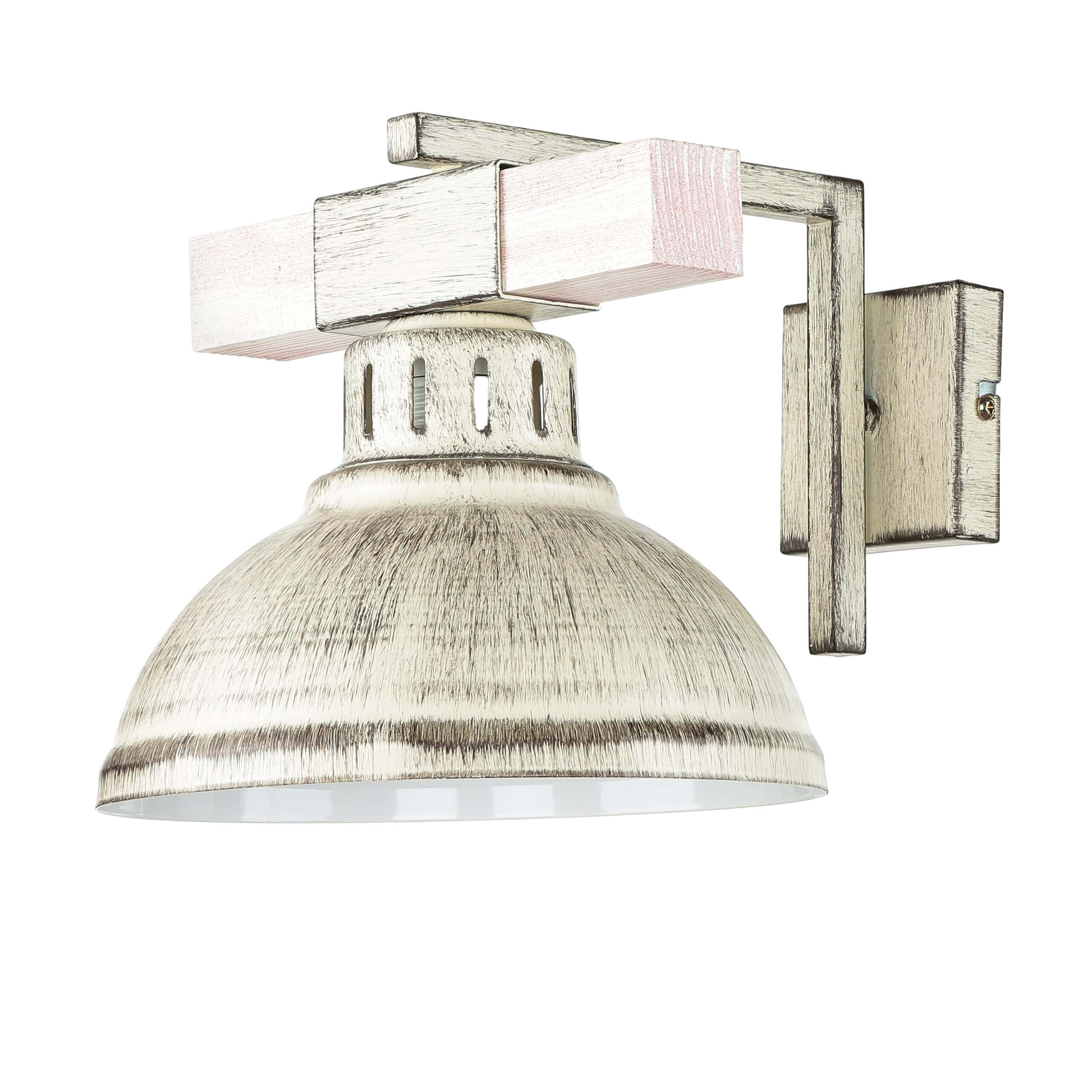 Shabby Chic Wandlampe Weiß HAKON mit Echt Holz