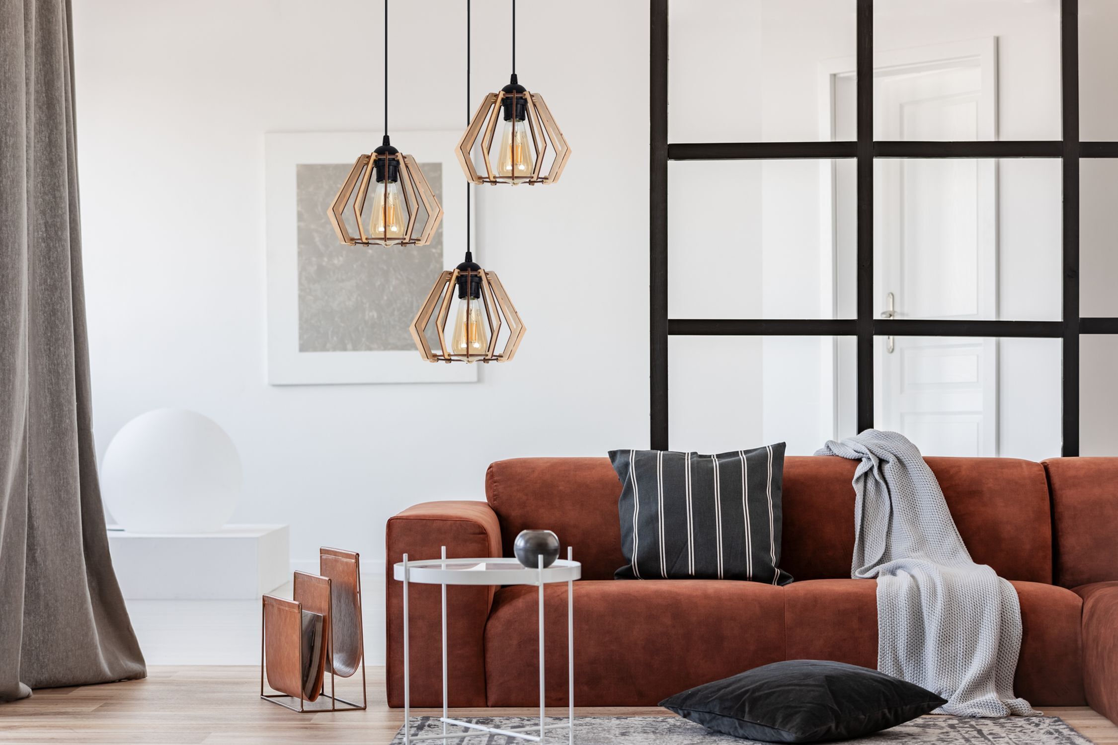 Wohnliche Hängeleuchte Holz E27 B:37 cm Schwarz Natur Innenarchitektur, Inneneinrichtung, Wohnzimmer, Lampe, Kissen