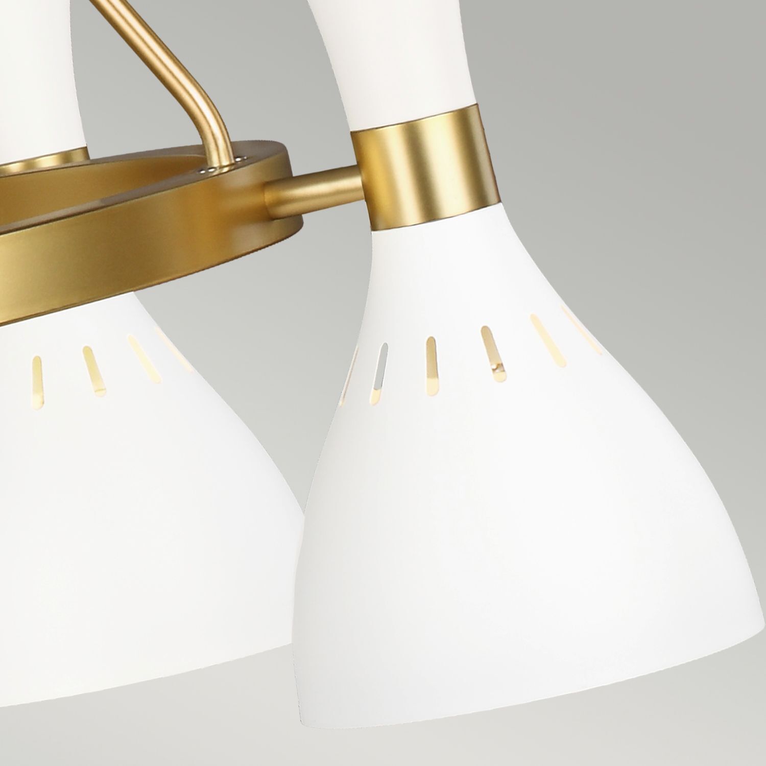 Deckenlampe Metall in Weiß Messing Ø81cm Retro