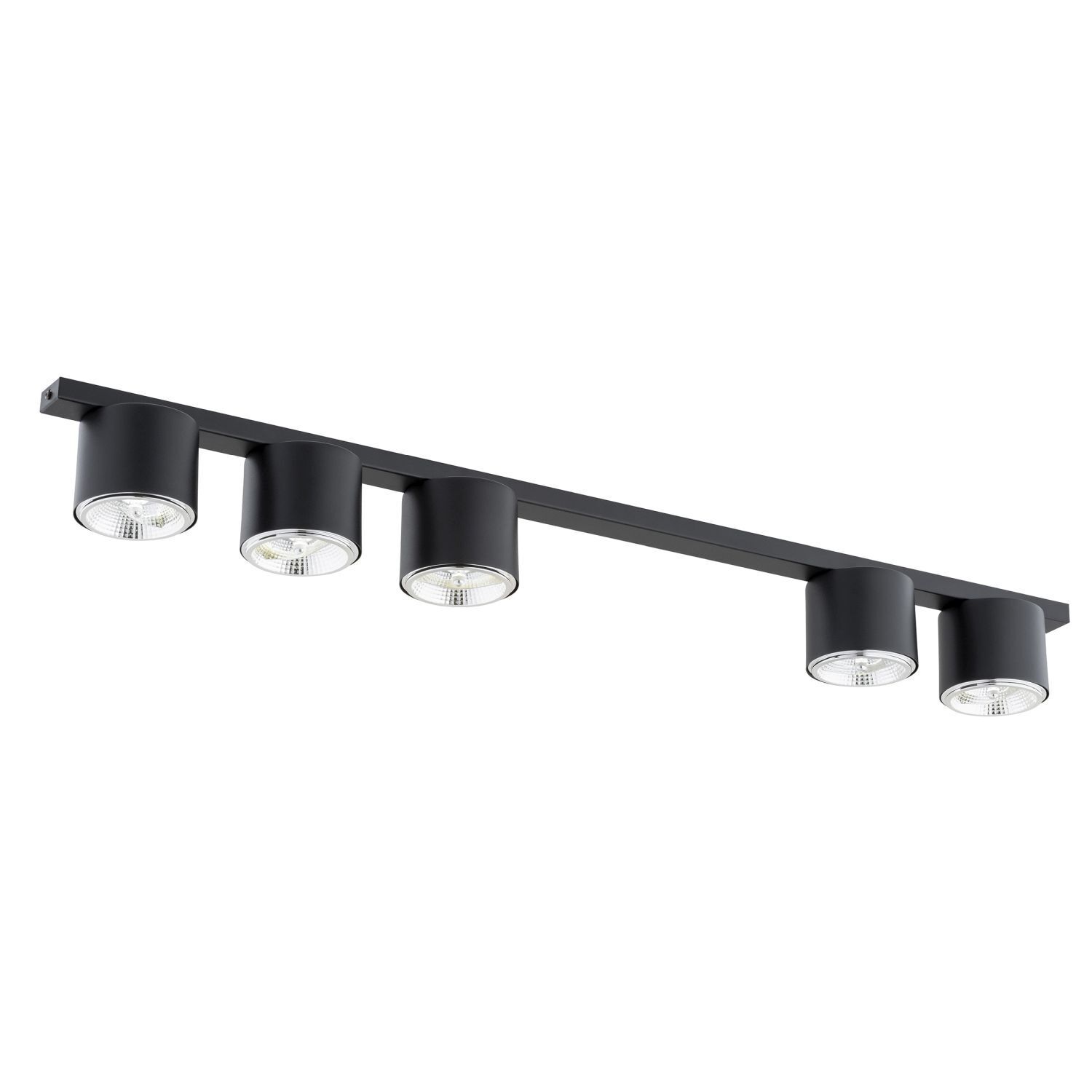 Deckenleuchte Schwarz 116 cm lang Metall 5-flammig GU10 AR111