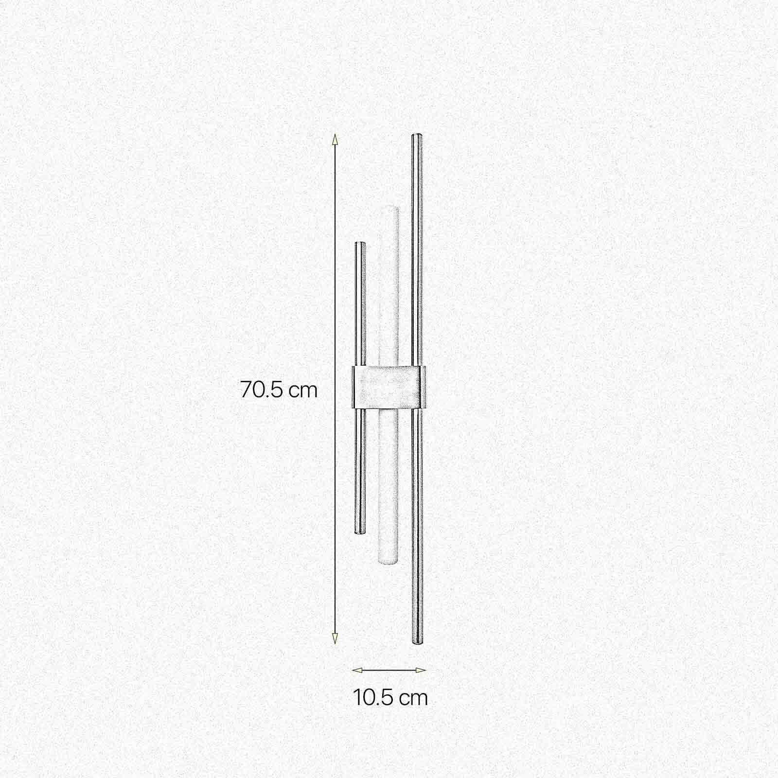 Wandlampe Messing massiv 70,5 cm hoch für S14d Art Déco