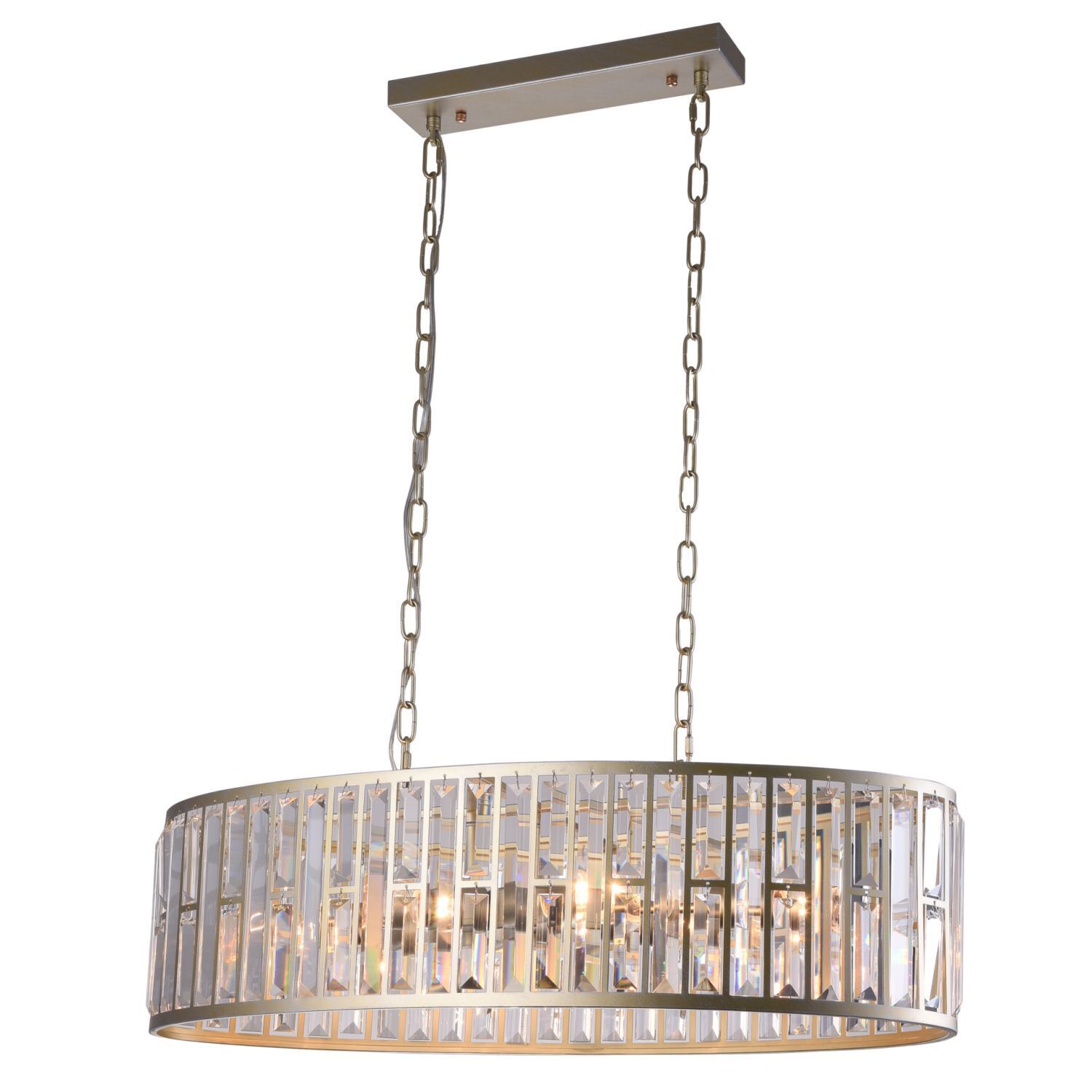 Hängelampe Kristall Metall L: 78 cm H: max. 130 cm 6x E27