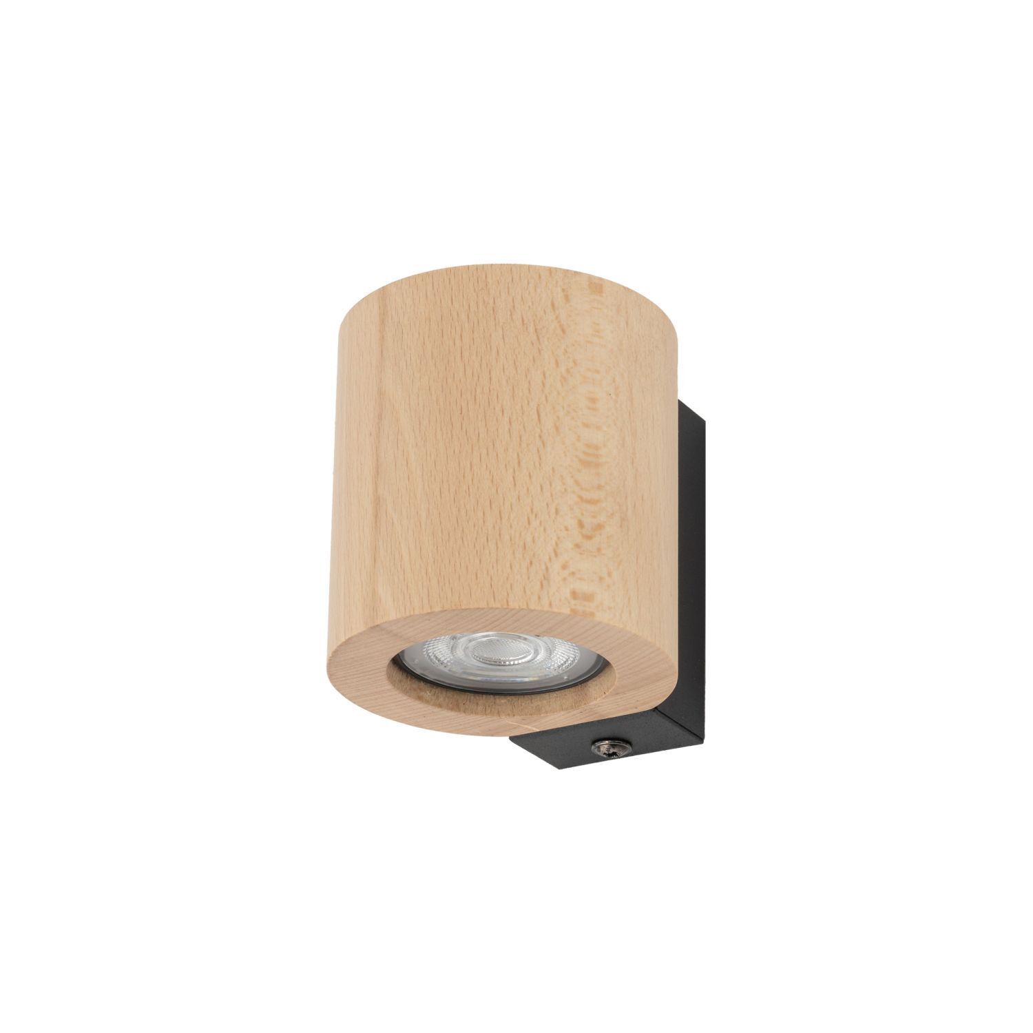 Wandlampe Holz Metall GU10 H: 8,5 cm klein Downlight Beleuchtung, Deckenleuchte