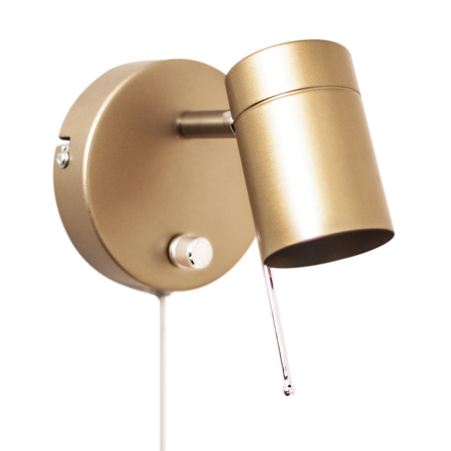 Wandleuchte mit Kabel Stecker GU10 verstellbar in Gold Metall