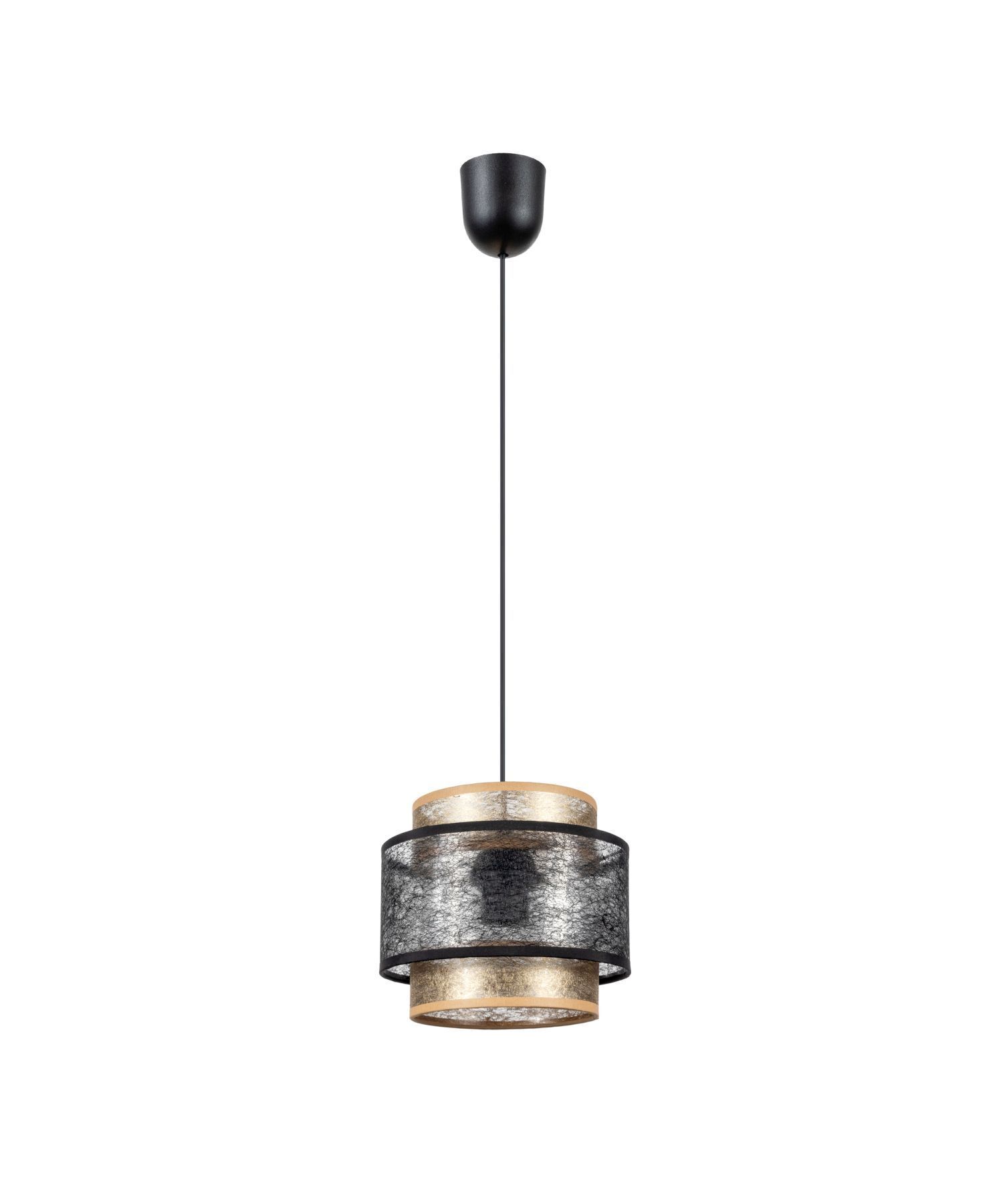 Blendarme Hängelampe Stoff Metall Schwarz Gold Ø20 cm