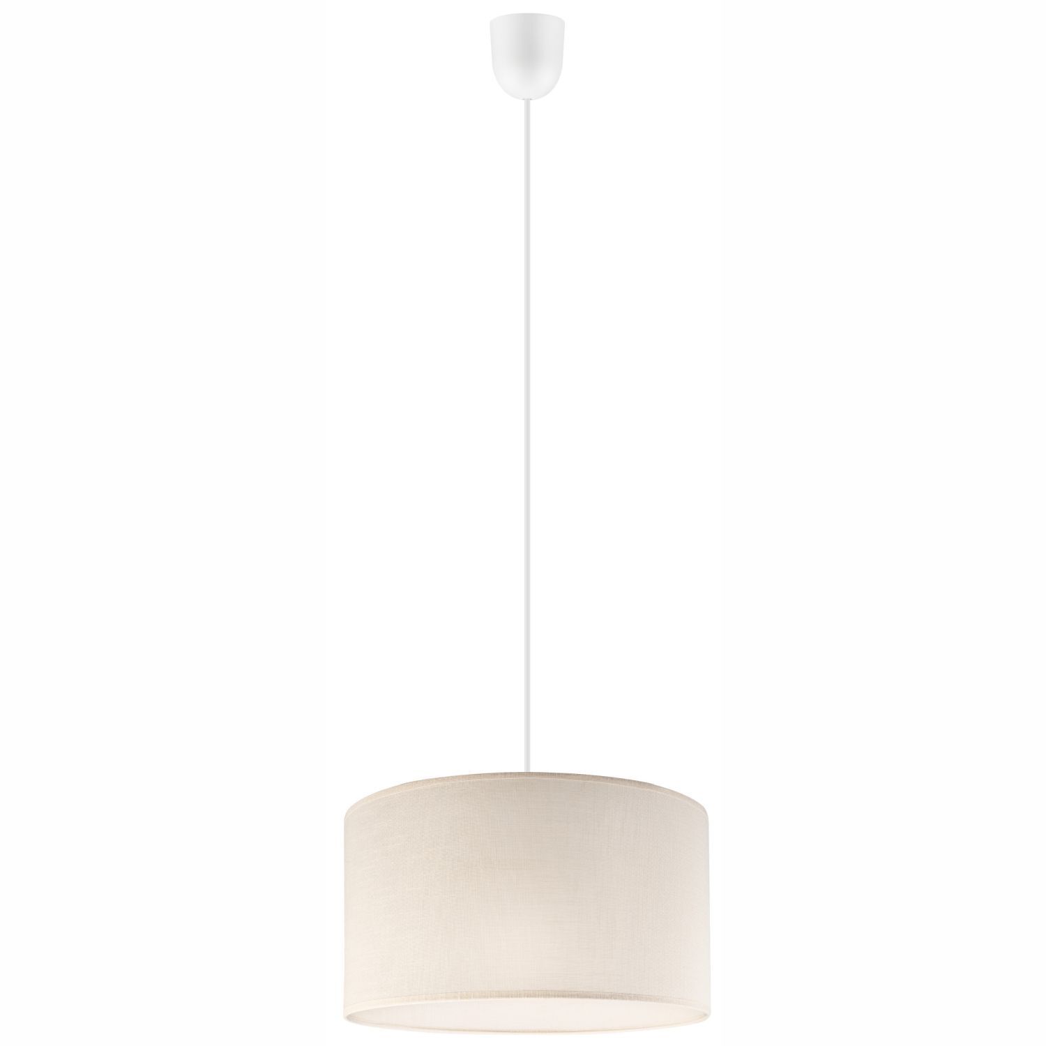 Hängelampe Stoff Weiß Creme Ø 35 cm Modern verstellbar E27